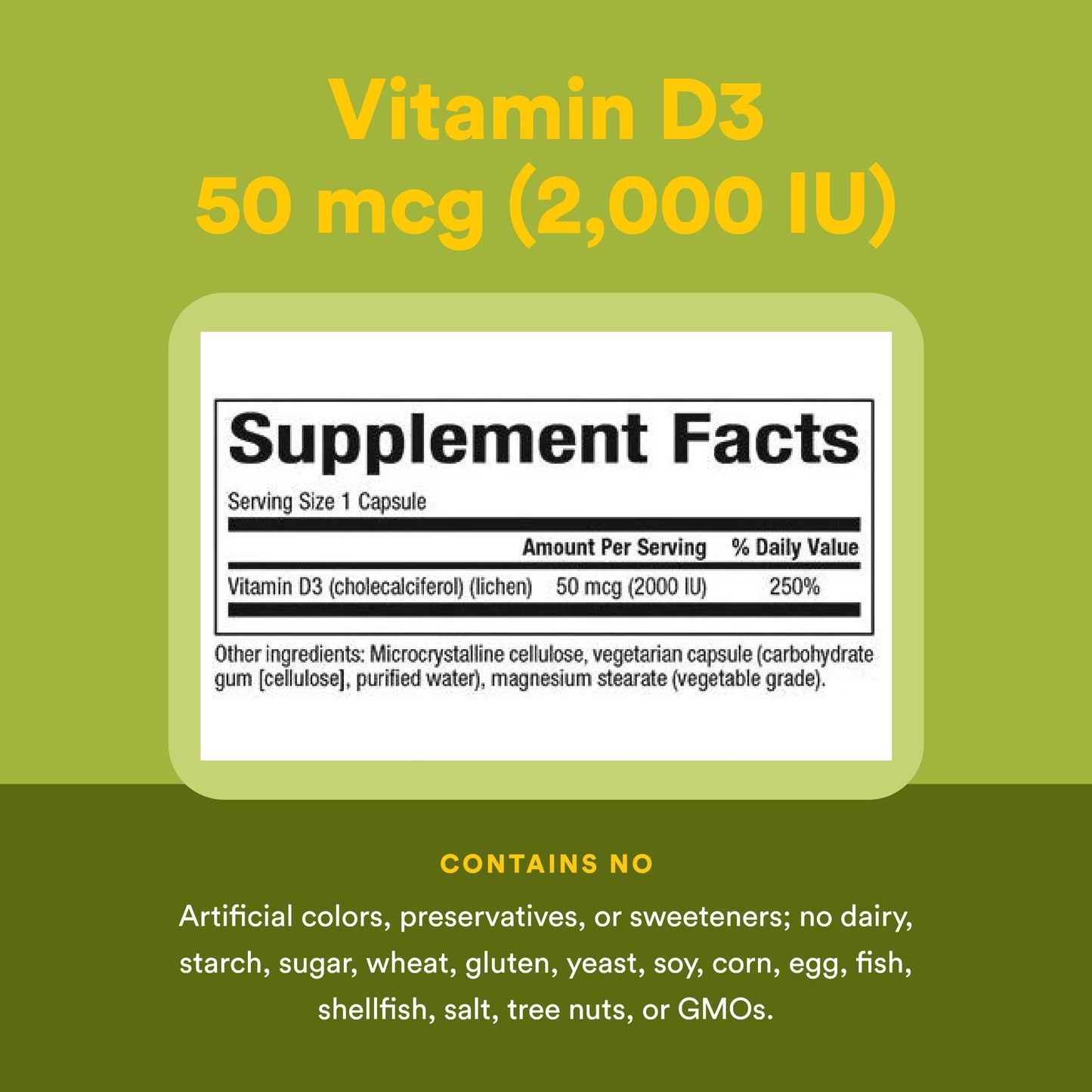 Natural Factors Vegan Vitamin D3 2000 IU Capsule, 90 Capsules