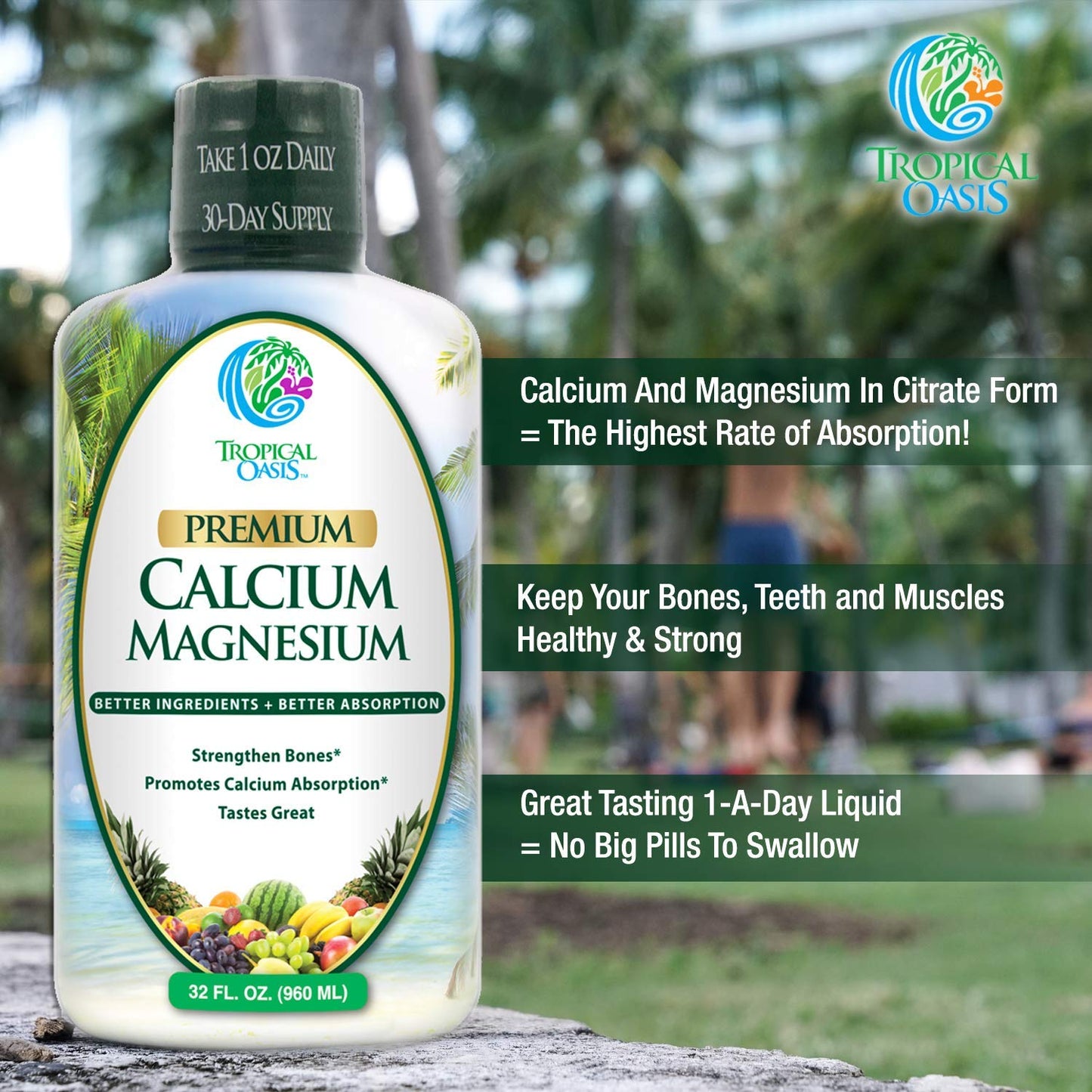Tropical Oasis Calcium Magnesium Citrate Capsule, 32 Capsules