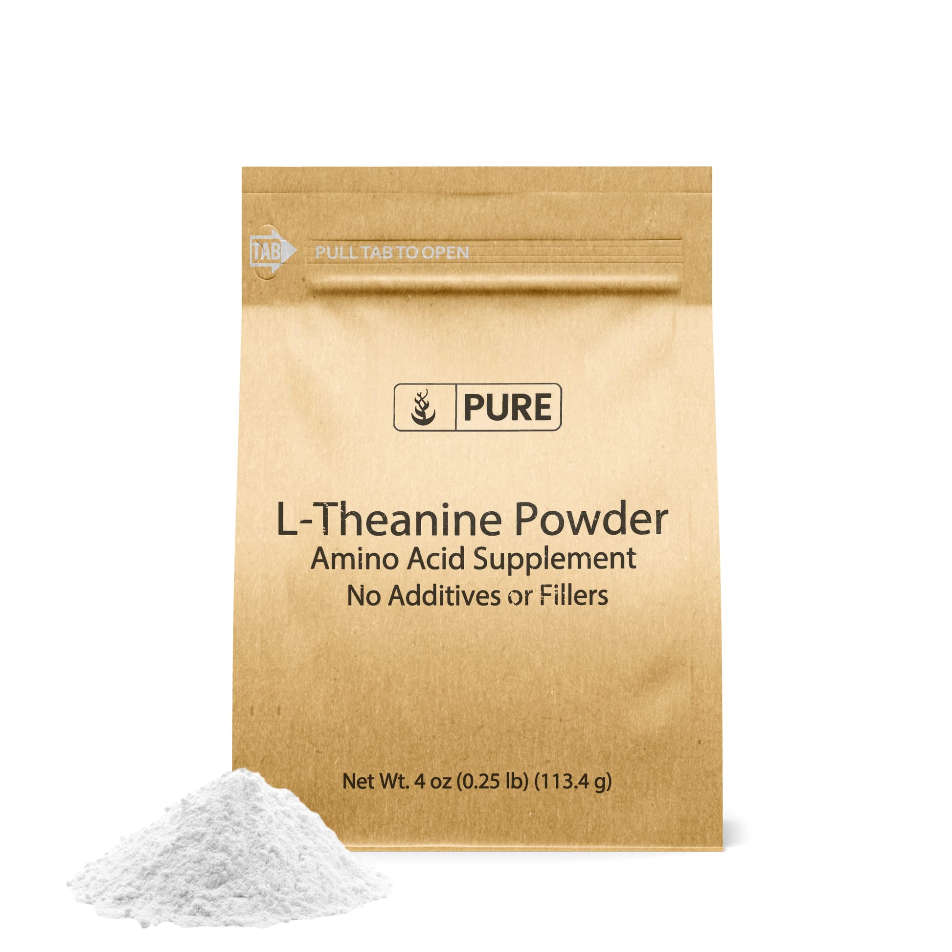 PURE ORIGINAL INGREDIENTS L-Theanine Amino Acid Supplement Powder 4 oz