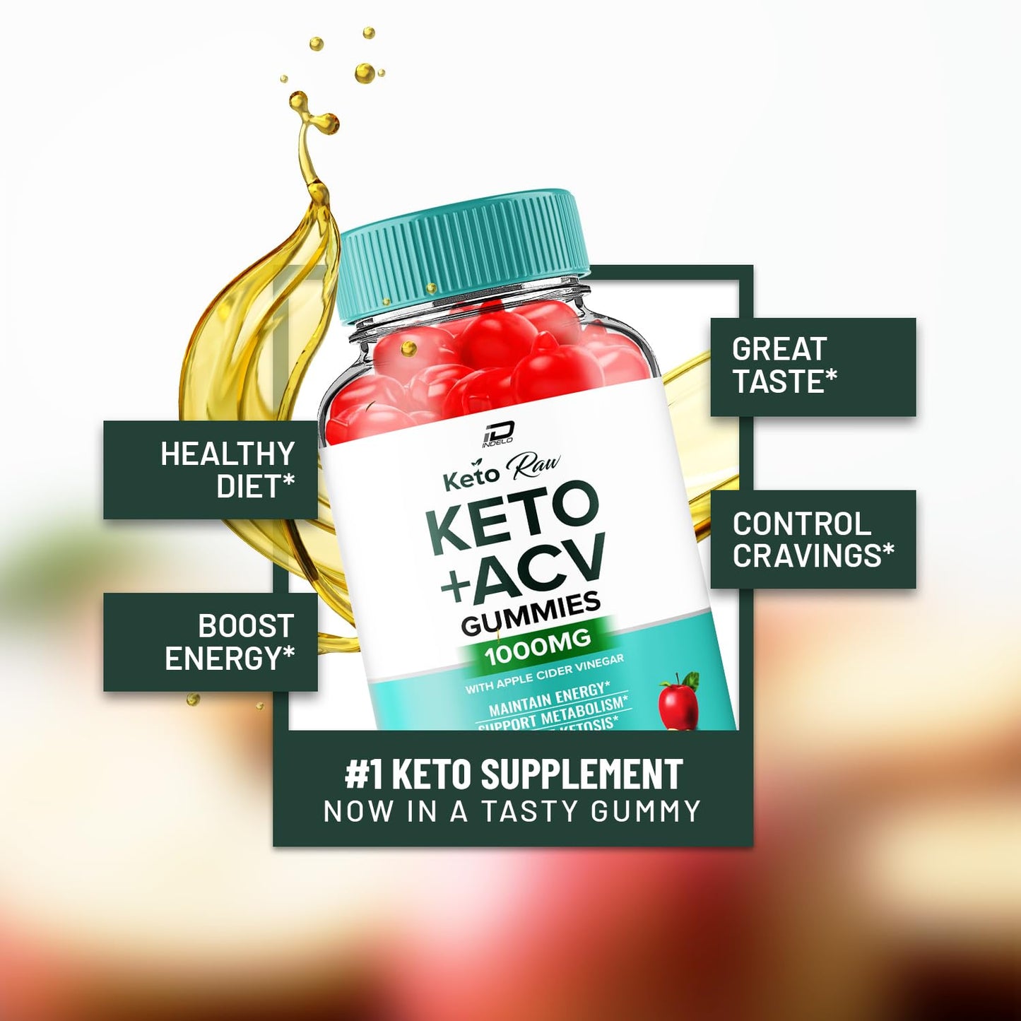 Indelo Keto Raw ACV Gummies 120 Count