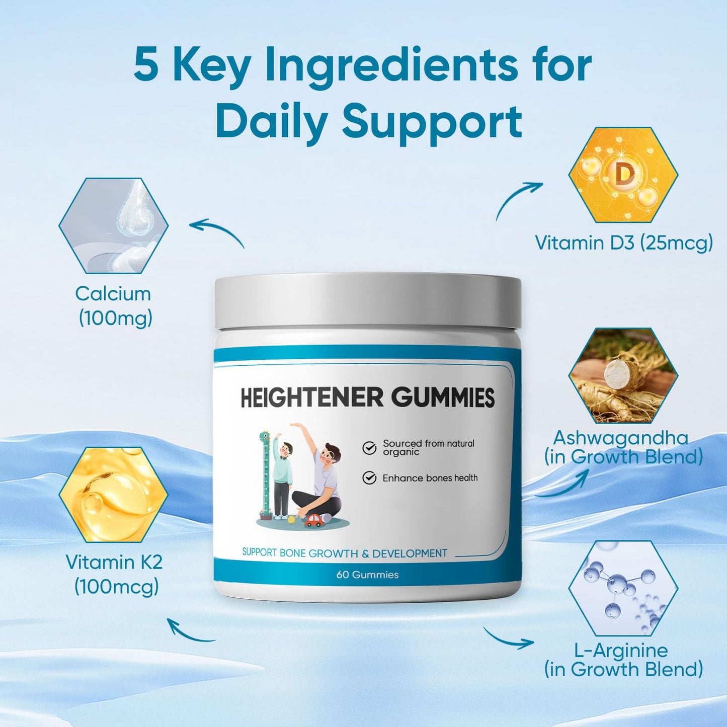 SPEORARY Heightener Gummies, 60 Gummies
