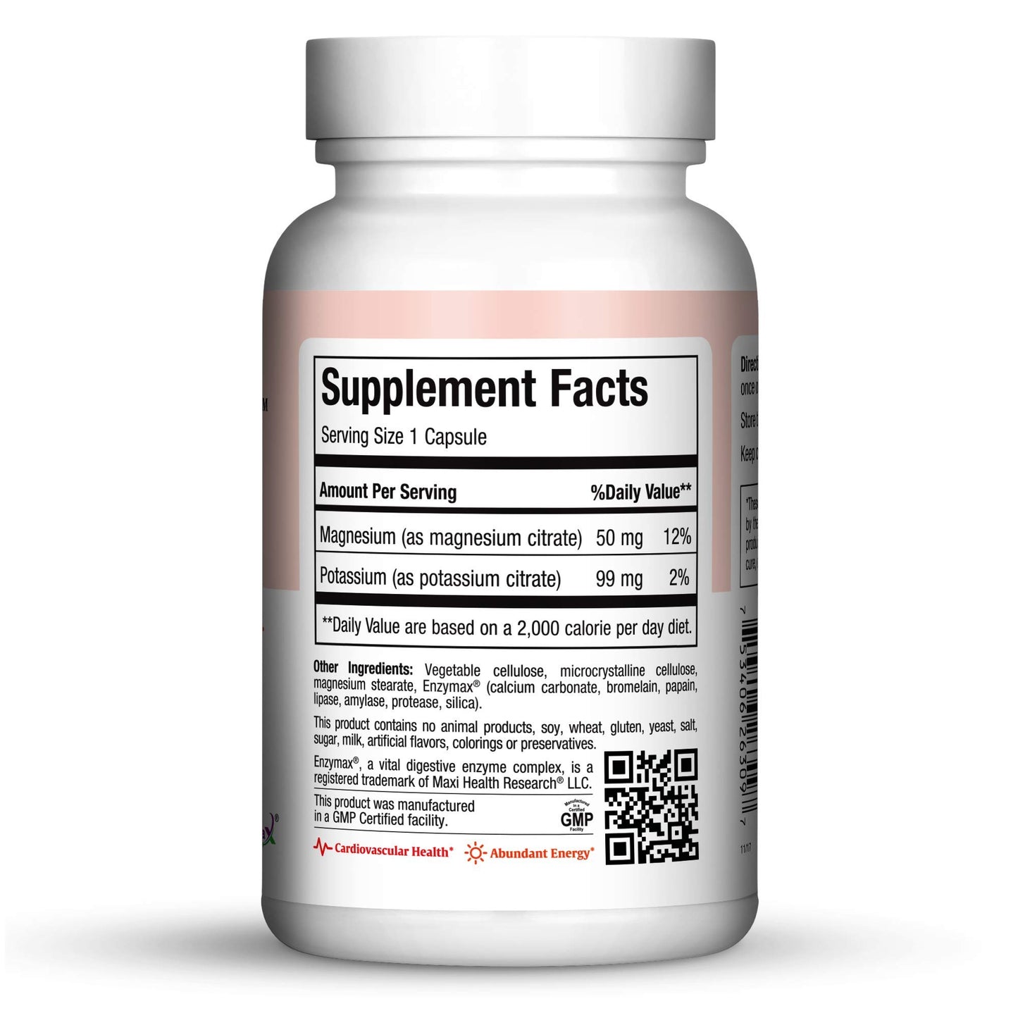 Maxi Health Potassium Magnesium - Energy Support - Heart & Muscle Formula 90 Capsules