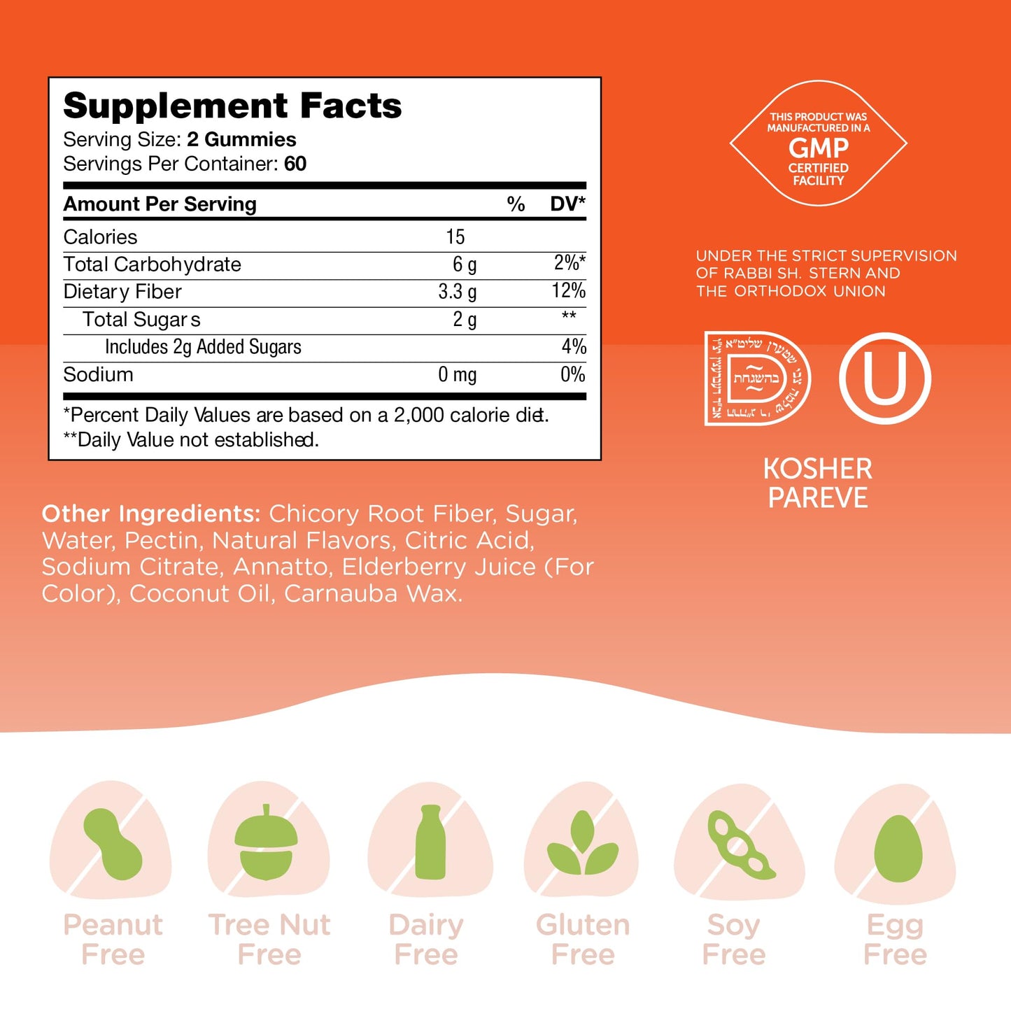 Zahler Fiber Gummies for Adults & Kids Gummy 120 Count