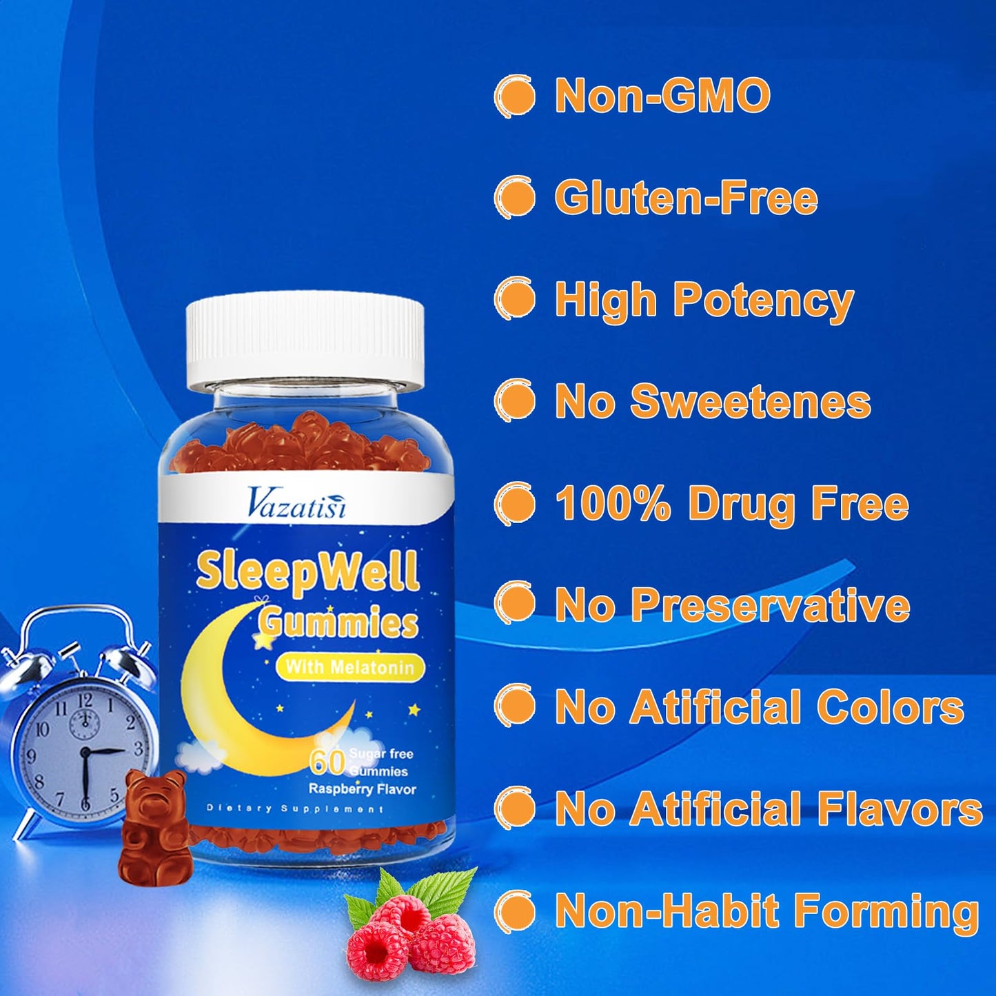 Vazatisi Sleep Gummies for Adults and Kids, 120 Gummies