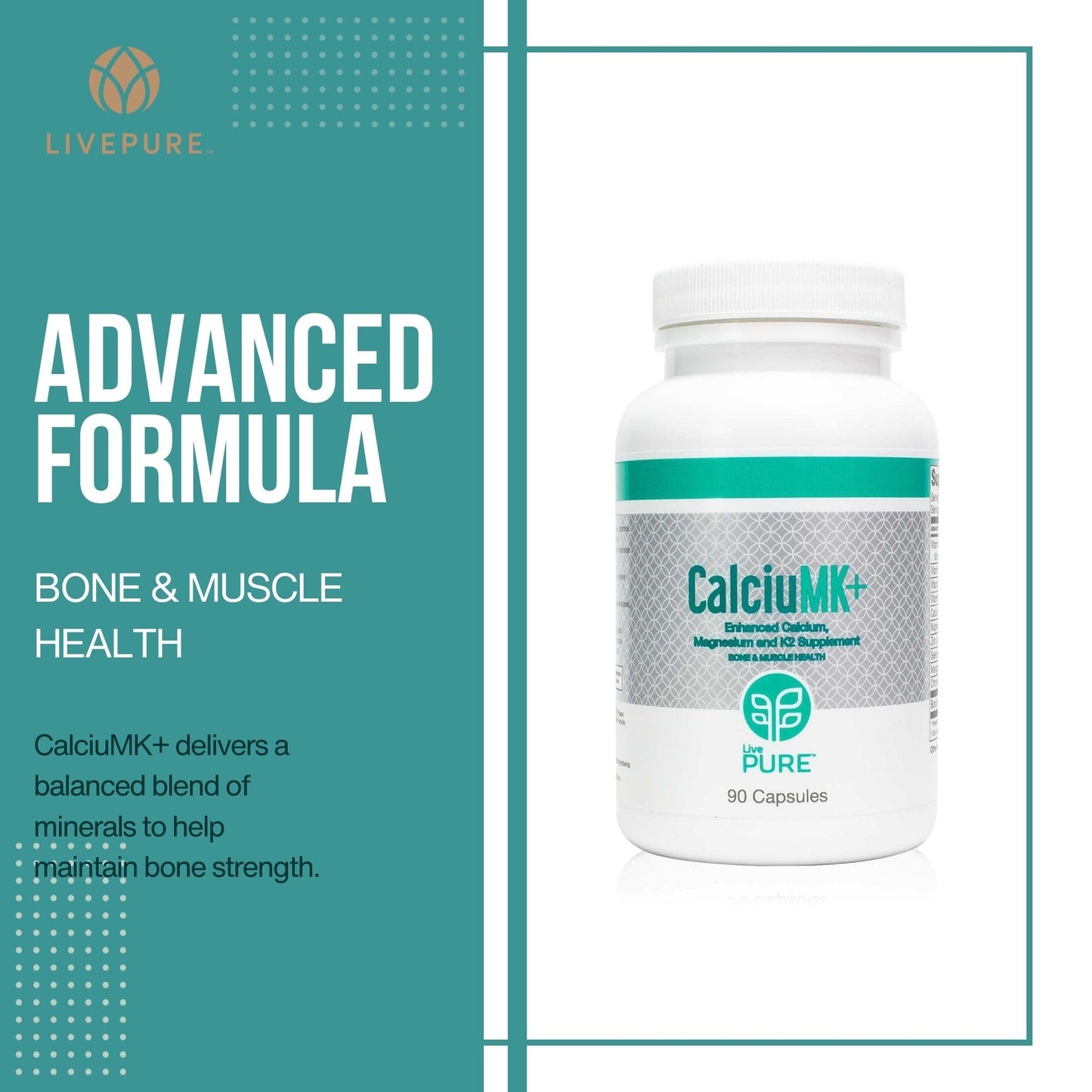 PURE CalciuMK+ Calcium Citrate Capsules 90 Count