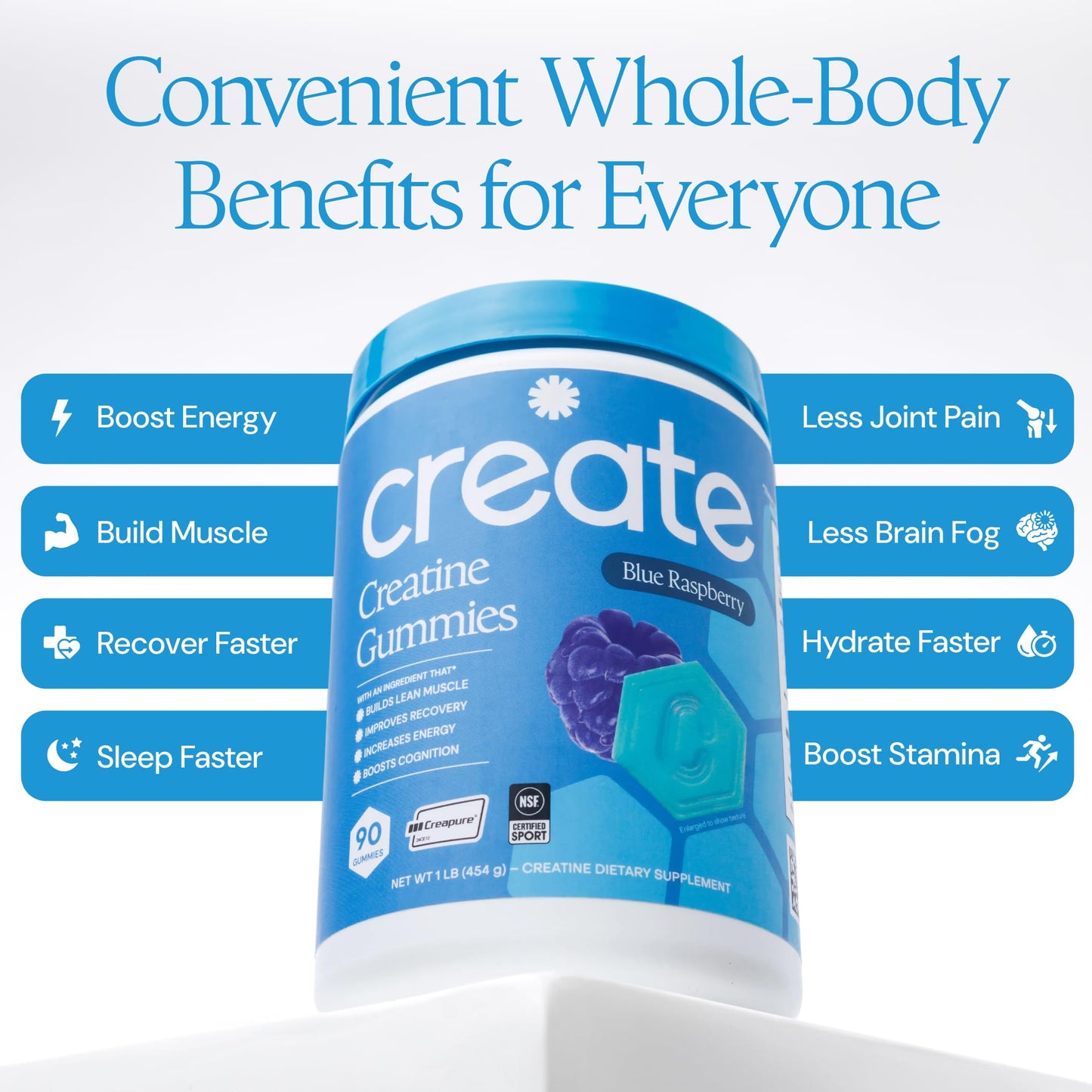 Create Creatine Monohydrate Gummies, 90 Count