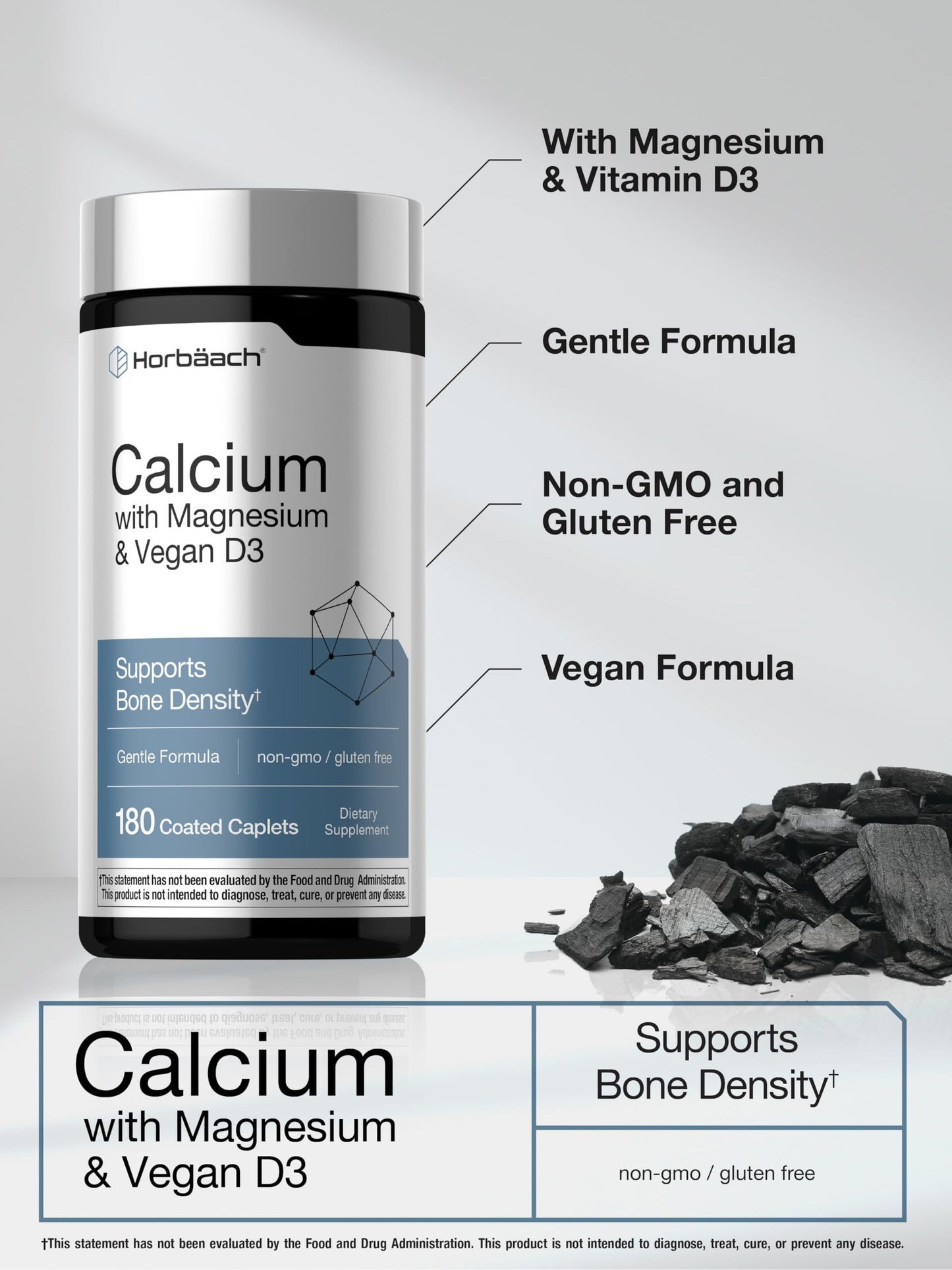 Horbäach Calcium Magnesium D3 180 Tablets