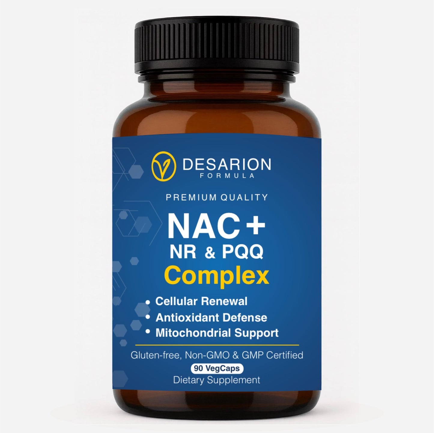 Desarion Formula NAC+NR & PQQ Complex 600mg NAC 300mg NR 10mg PQQ Capsules, 90 Count