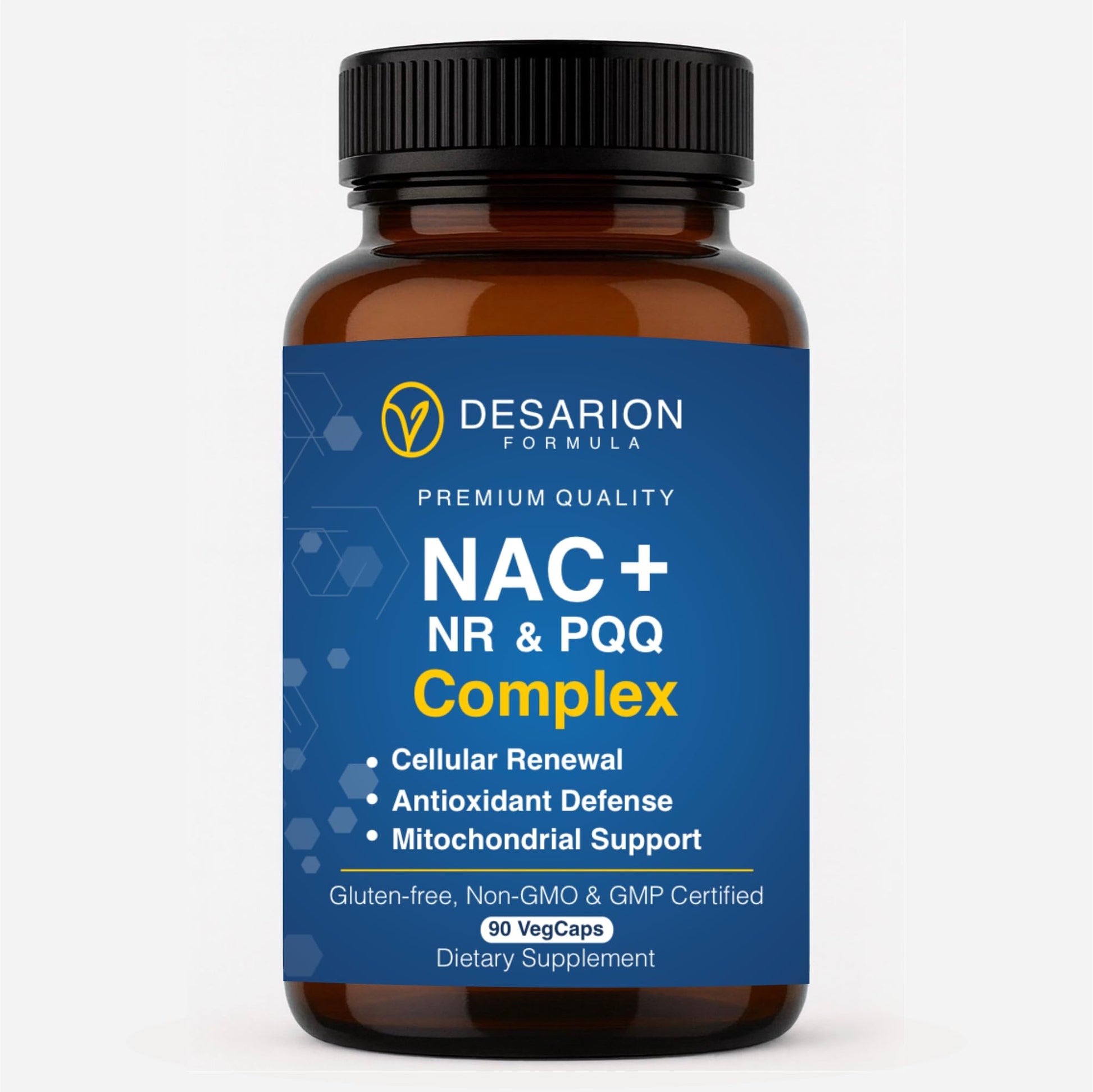 Desarion Formula NAC+NR & PQQ Complex 600mg NAC 300mg NR 10mg PQQ Capsules, 90 Count