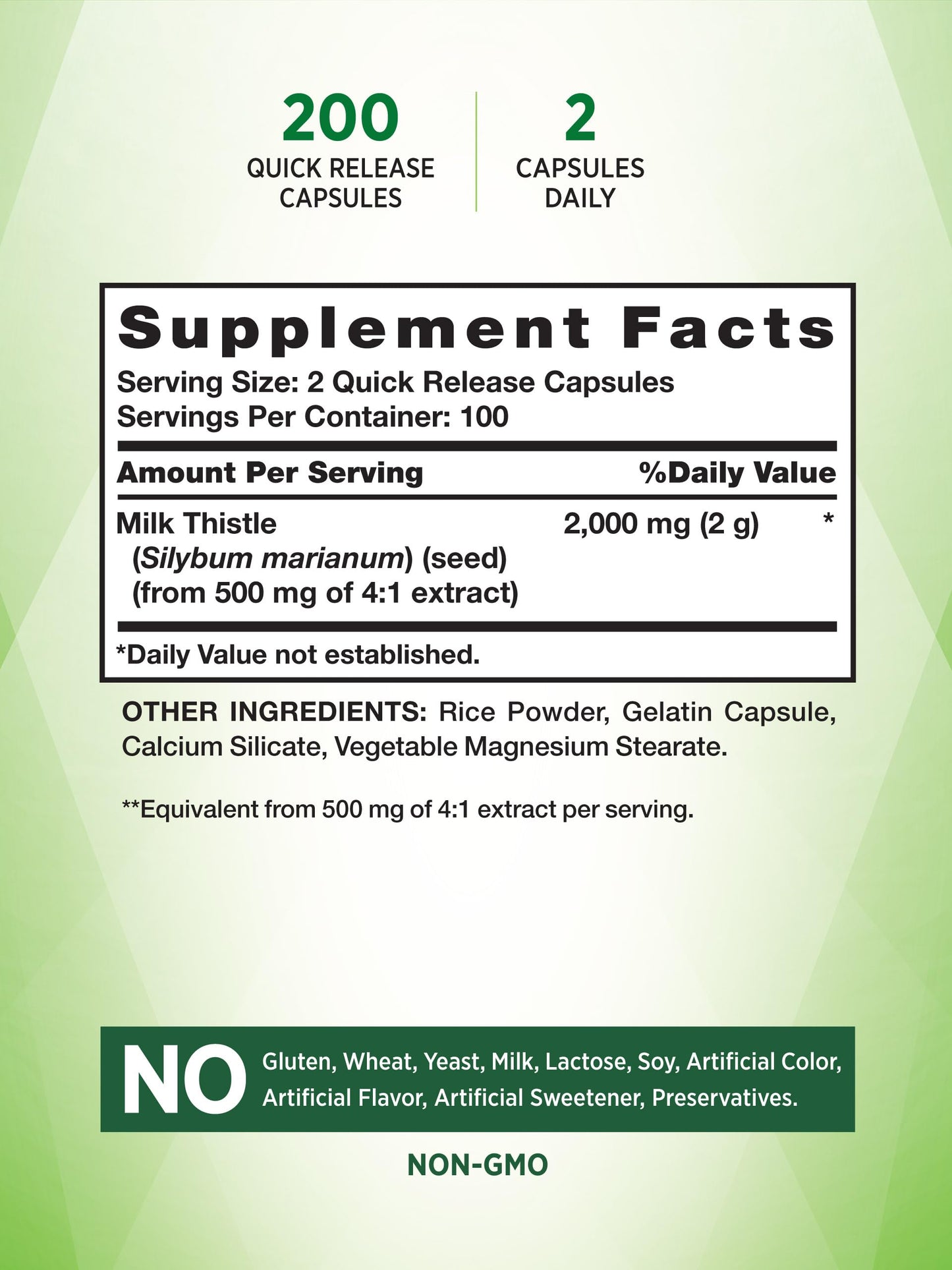Nature's Truth Milk Thistle Supplement Capsule 200