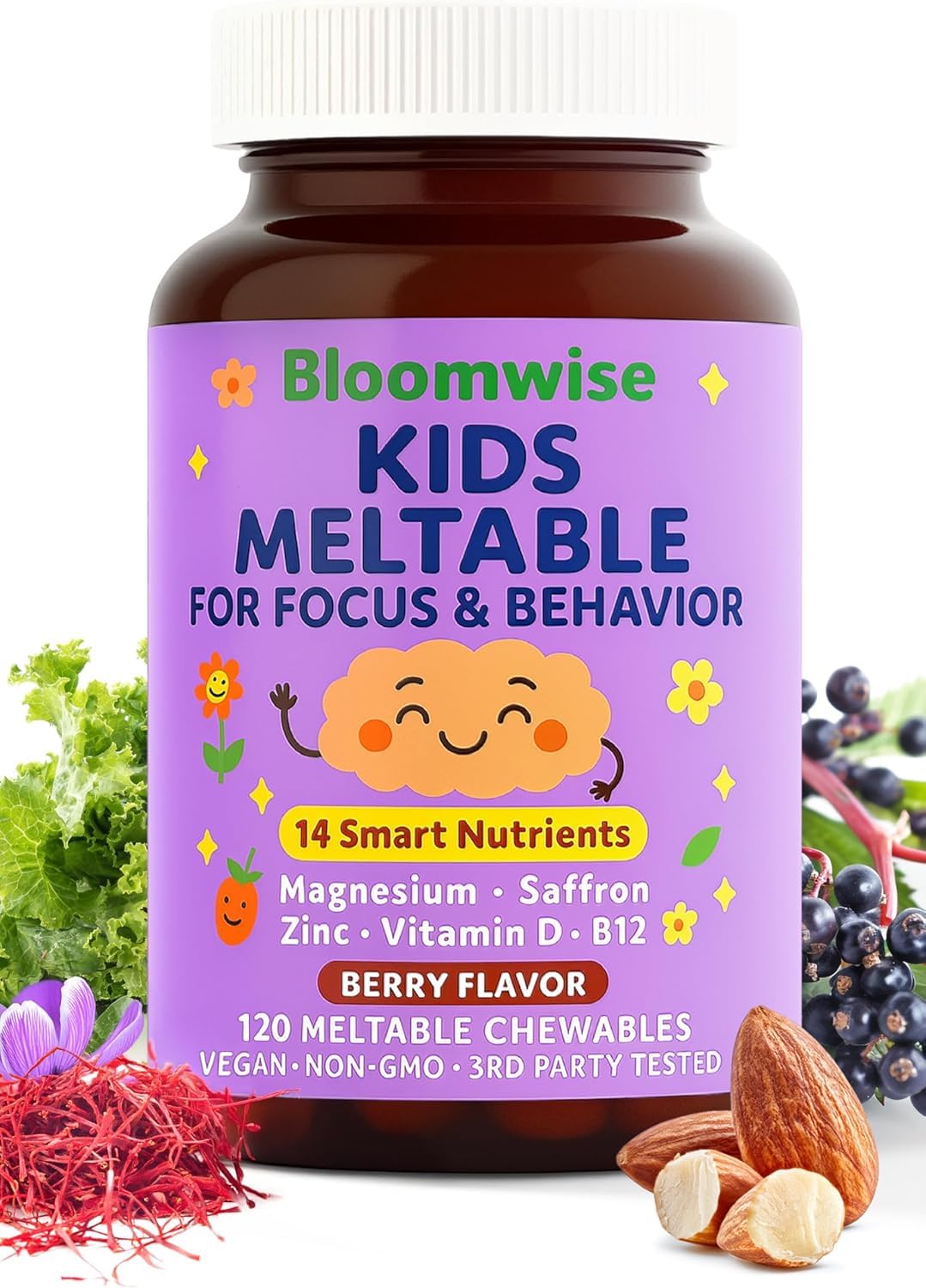 Hello Bloomwise Kids Meltable Multivitamin Chewable, 120 Count