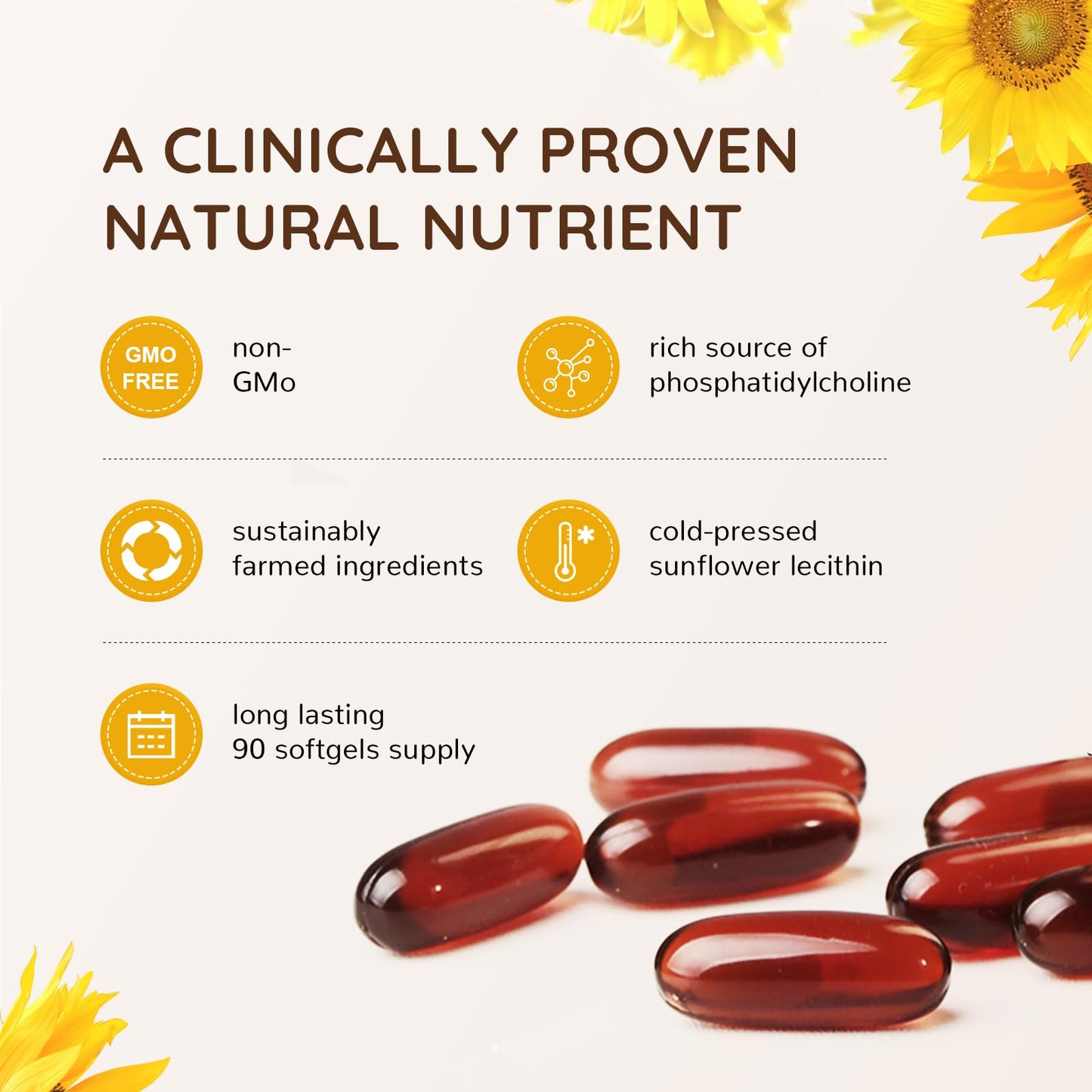 VBTOP Sunflower Lecithin 2400 mg Softgels 180