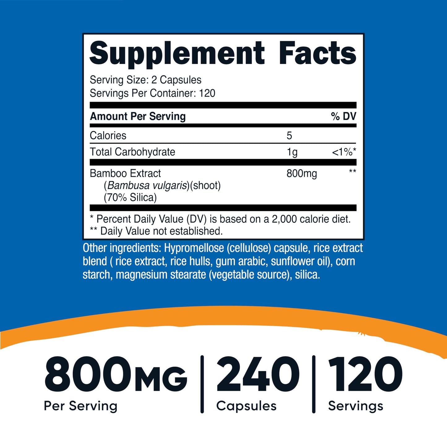 Nutricost Bamboo Extract 400 mg Capsules 240 Count