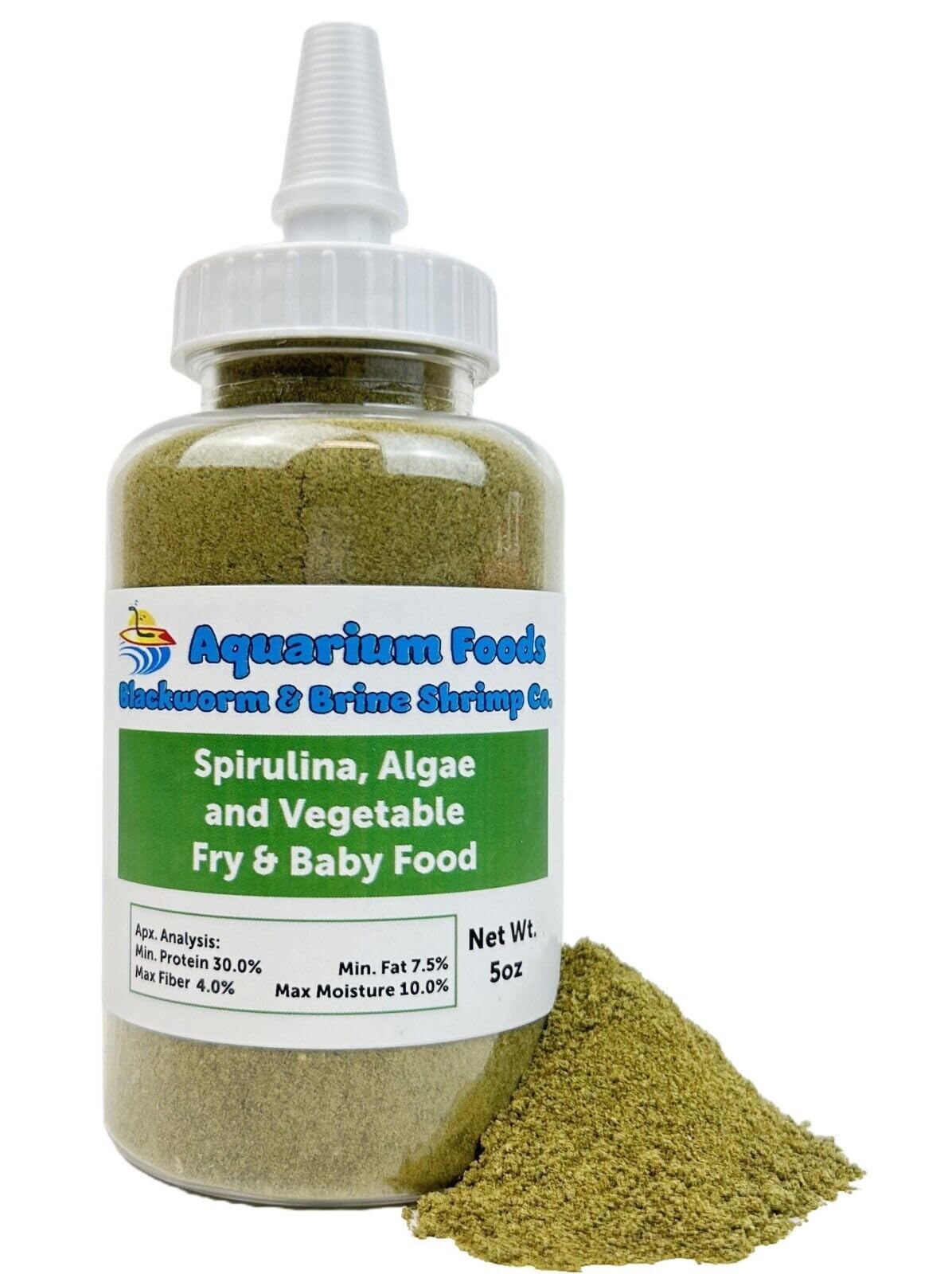 Aquatic Foods Inc. Spirulina Algae Vegetable Powder for Tropical Fish Fry and Babies, Corals, Anemones 5oz