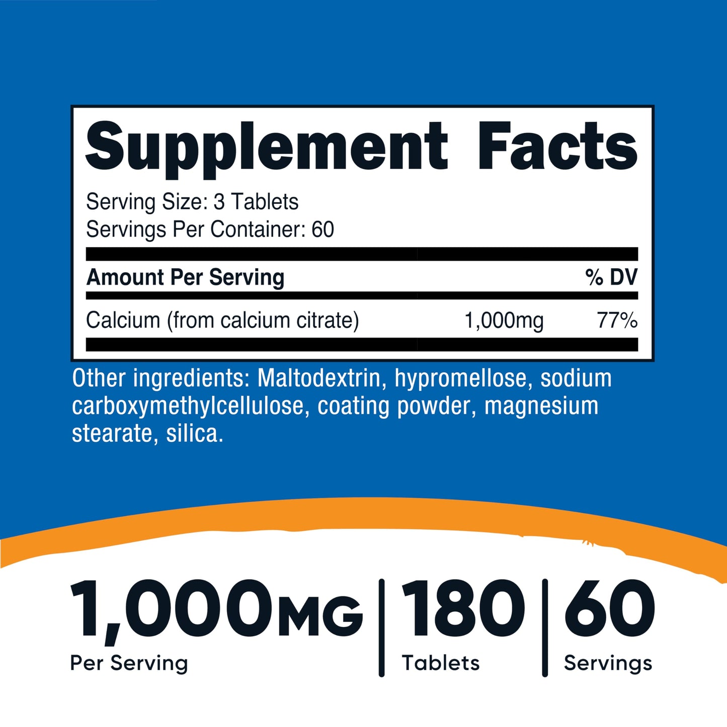 Nutricost Calcium Citrate (1,000mg) 180 Capsules