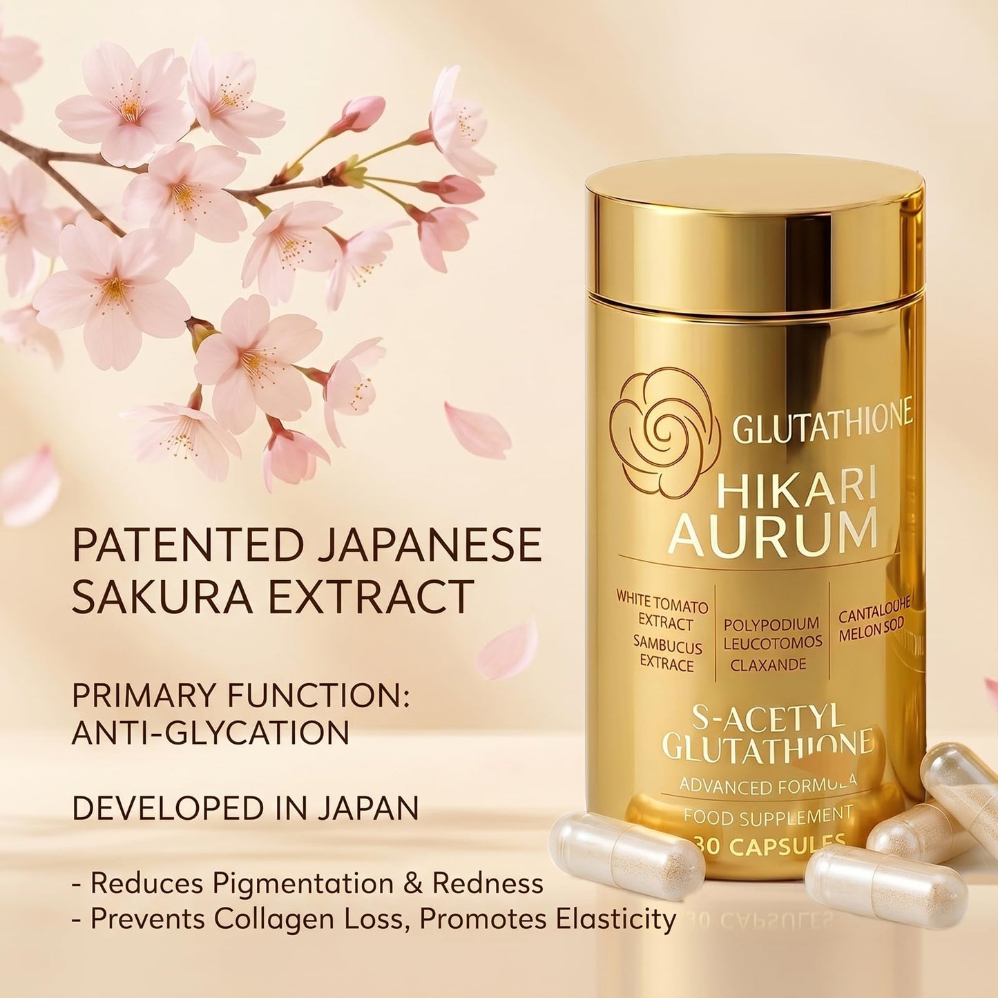 Hikari Aurum Glutathione Capsule, 30 Capsules