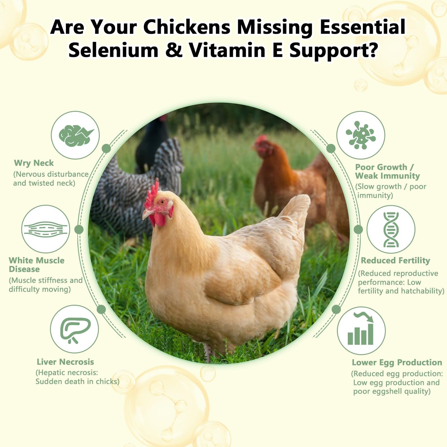 LuxeVib Selenium & Vitamin E Powder for Chickens, 1 Ounce