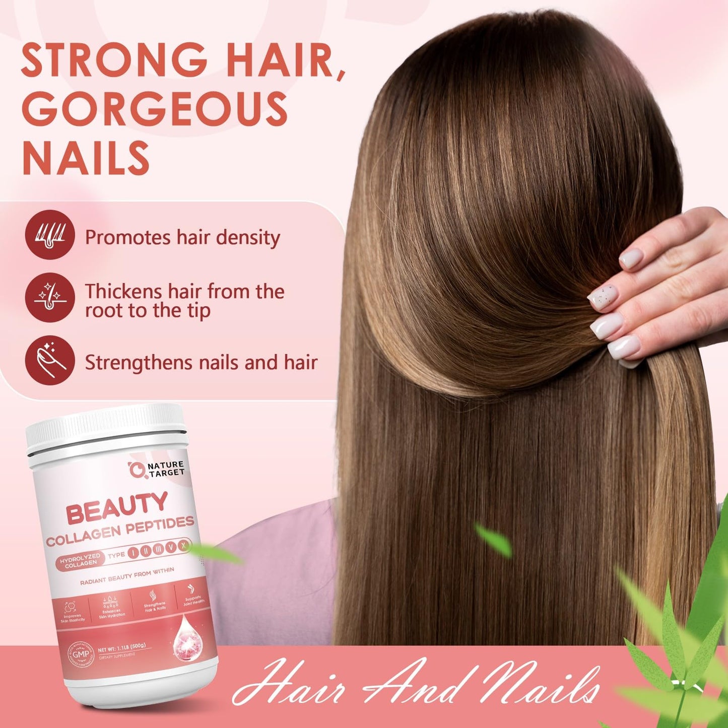 NATURE TARGET Beauty Collagen Peptides Powder for Women, 17.63