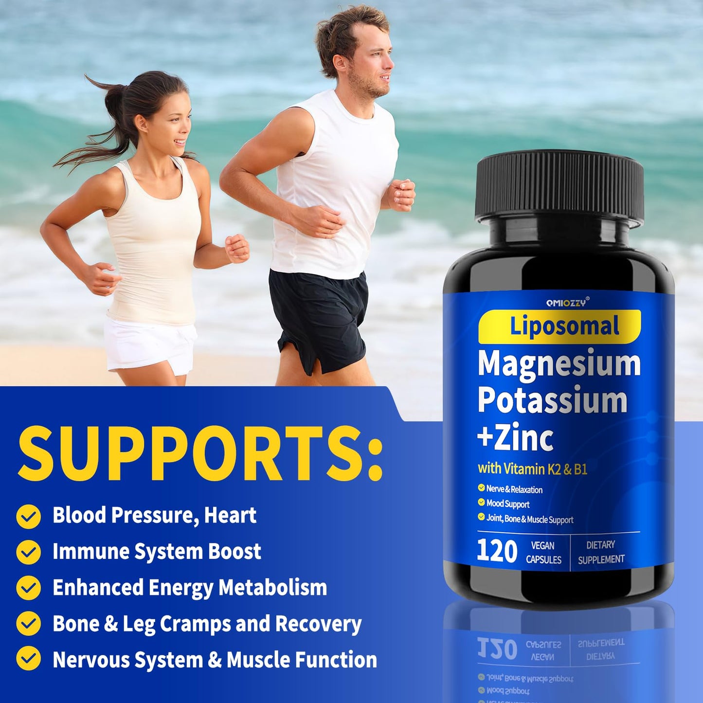 Qmiozzy Potassium Magnesium Supplement Capsule 119 Count