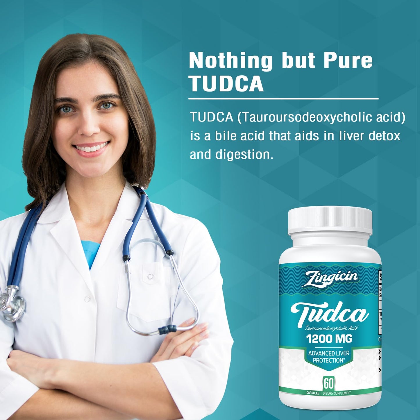 Zingicin TUDCA Supplement 1200mg Capsule 60 Count