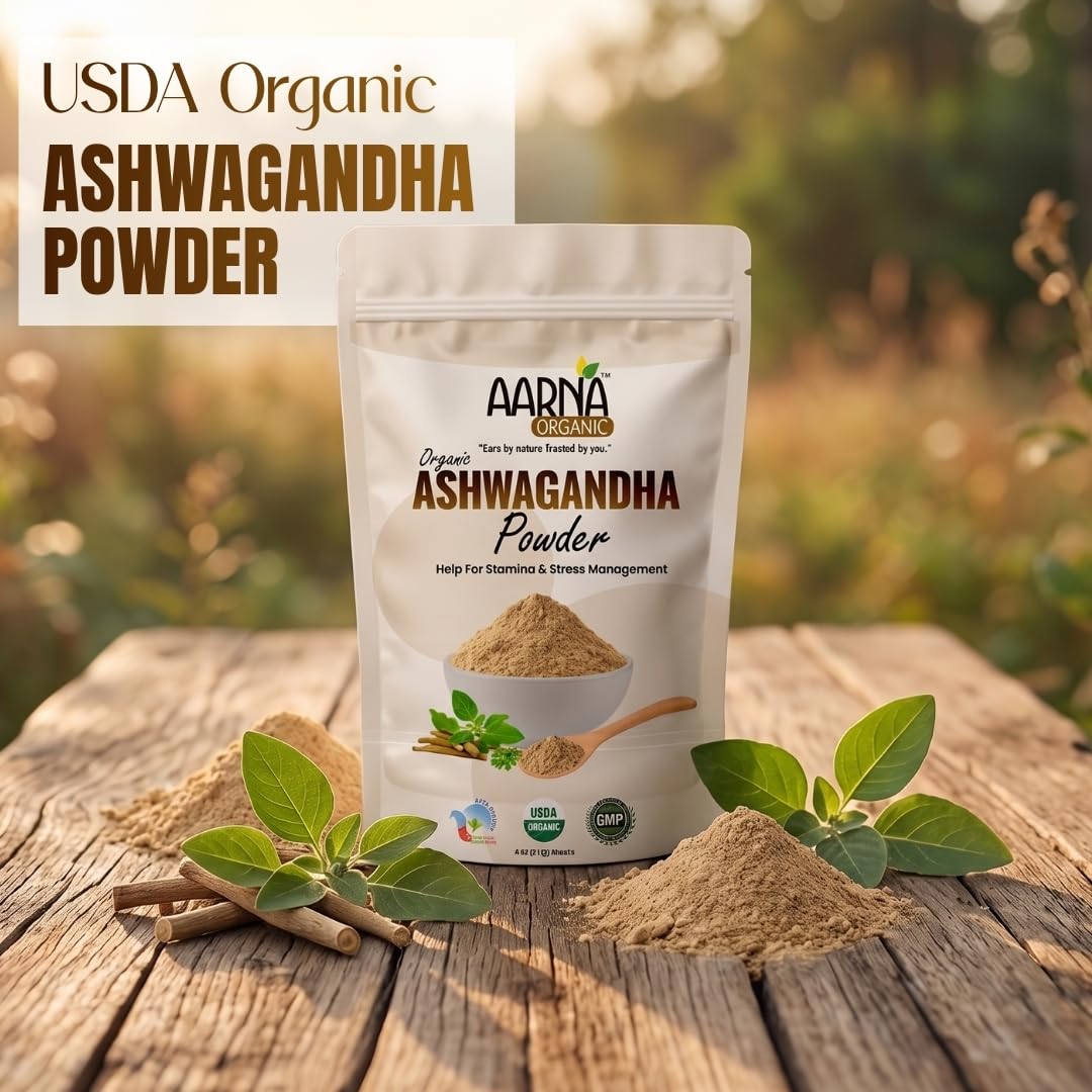 AARNA ORGANIC Ashwagandha Powder 8 oz
