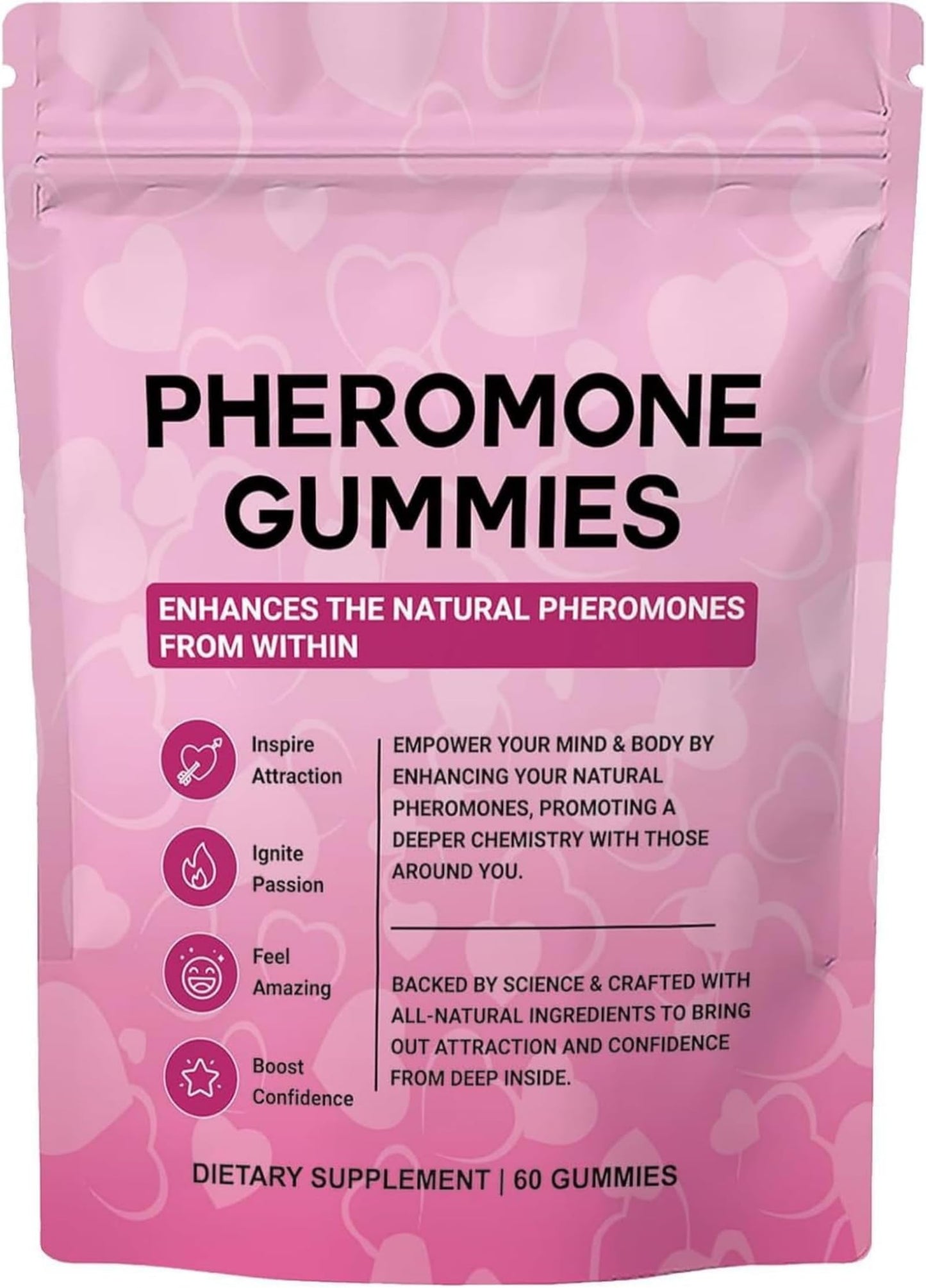 ORIAPT Women's Pheromone Gummies with Slippery Elm, 60 Count