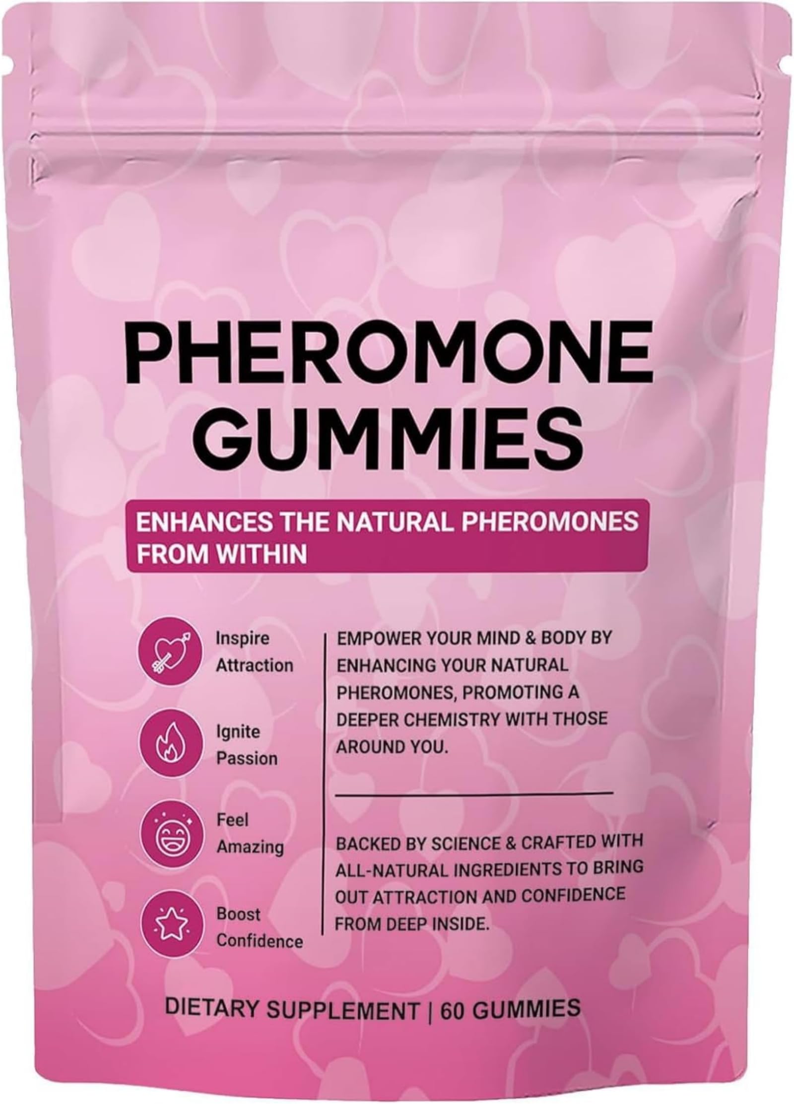 ORIAPT Women's Pheromone Gummies with Slippery Elm, 60 Count