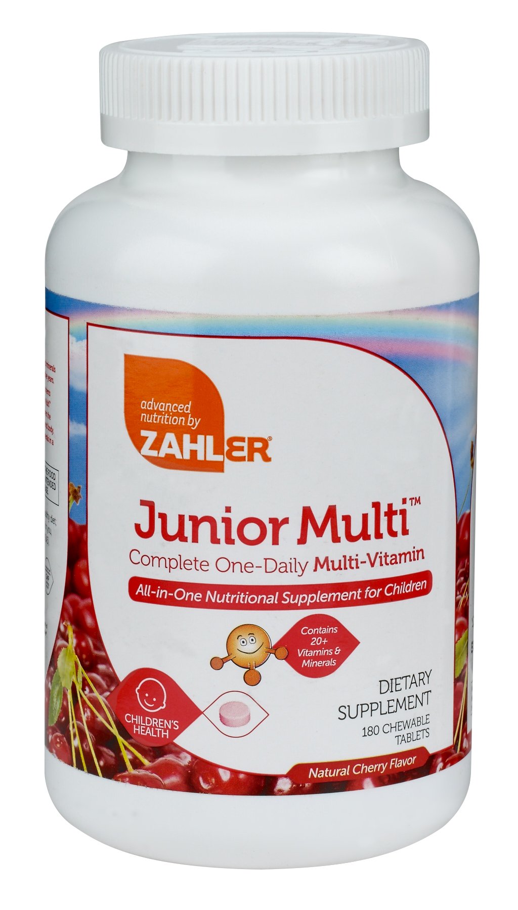 Zahler Junior Multi Complete Once-Daily Multi-Vitamin Natural Cherry Tablets, 180 Count