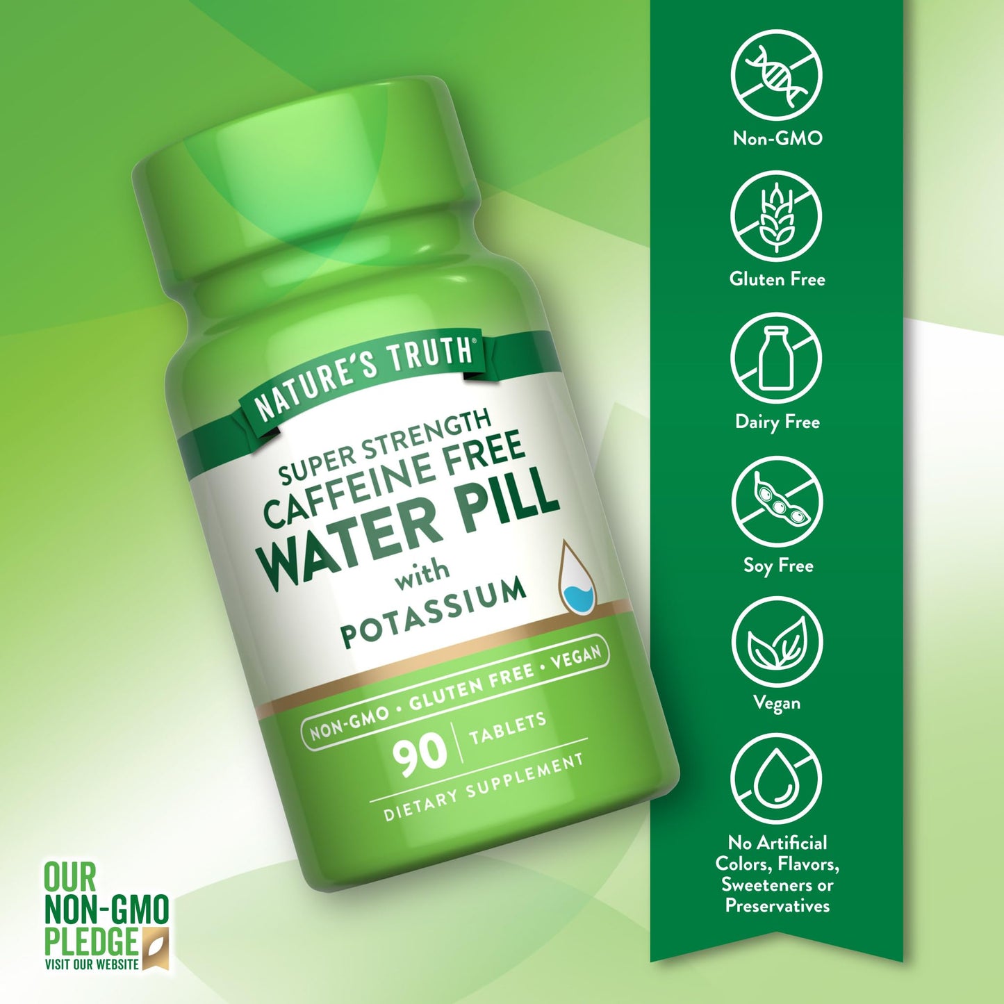 Nature's Truth Super Strength Water Pill with Potassium Tablet 90 Count