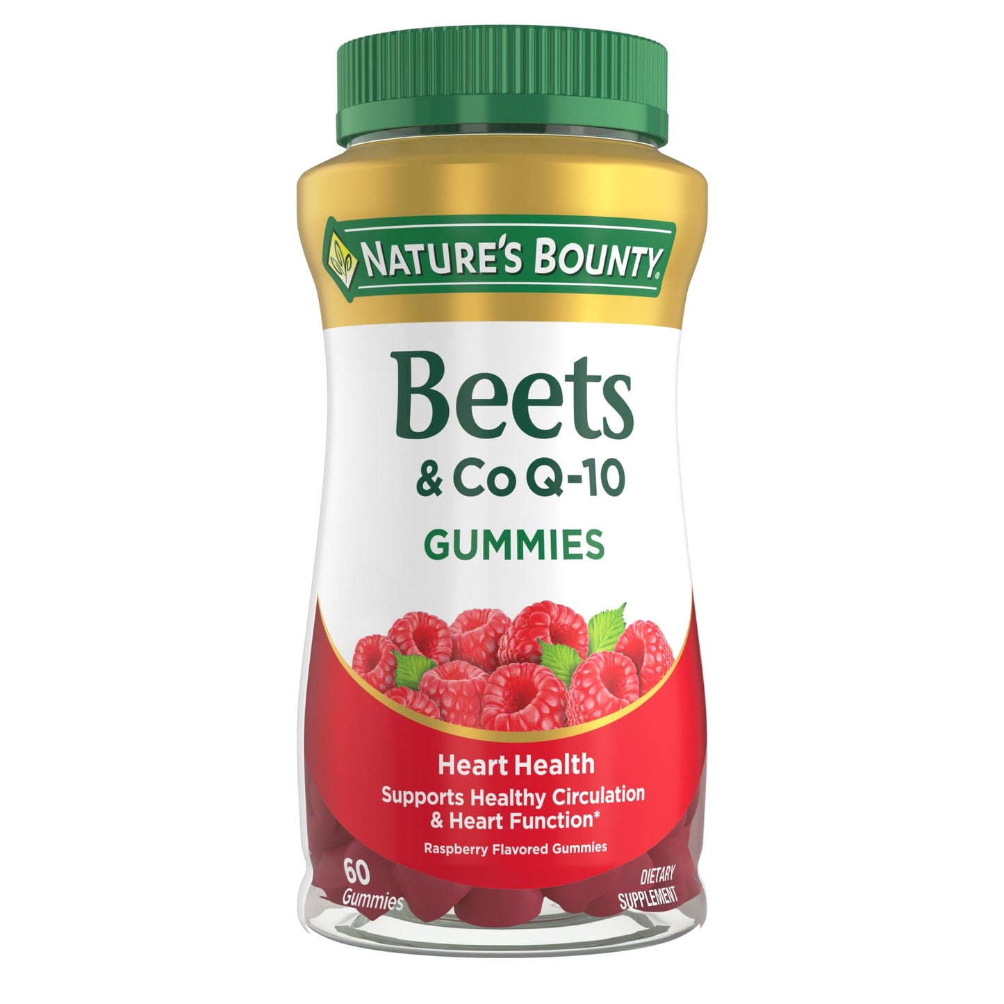 Nature's Bounty Beets & Co Q-10 for Heart Health Raspberry Flavor Gummy 60 Count