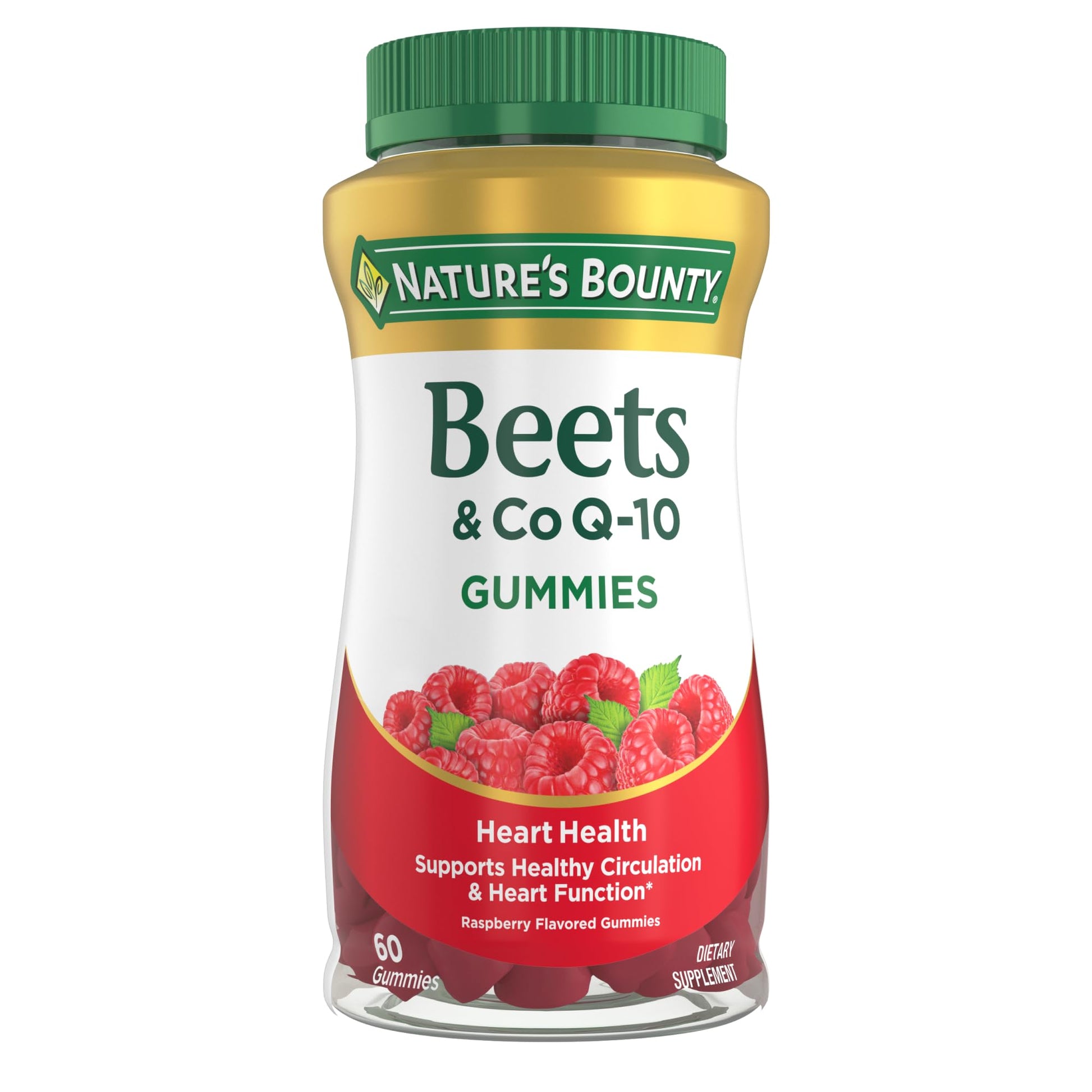 Nature's Bounty Beets & Co Q-10 for Heart Health Raspberry Flavor Gummy 60 Count