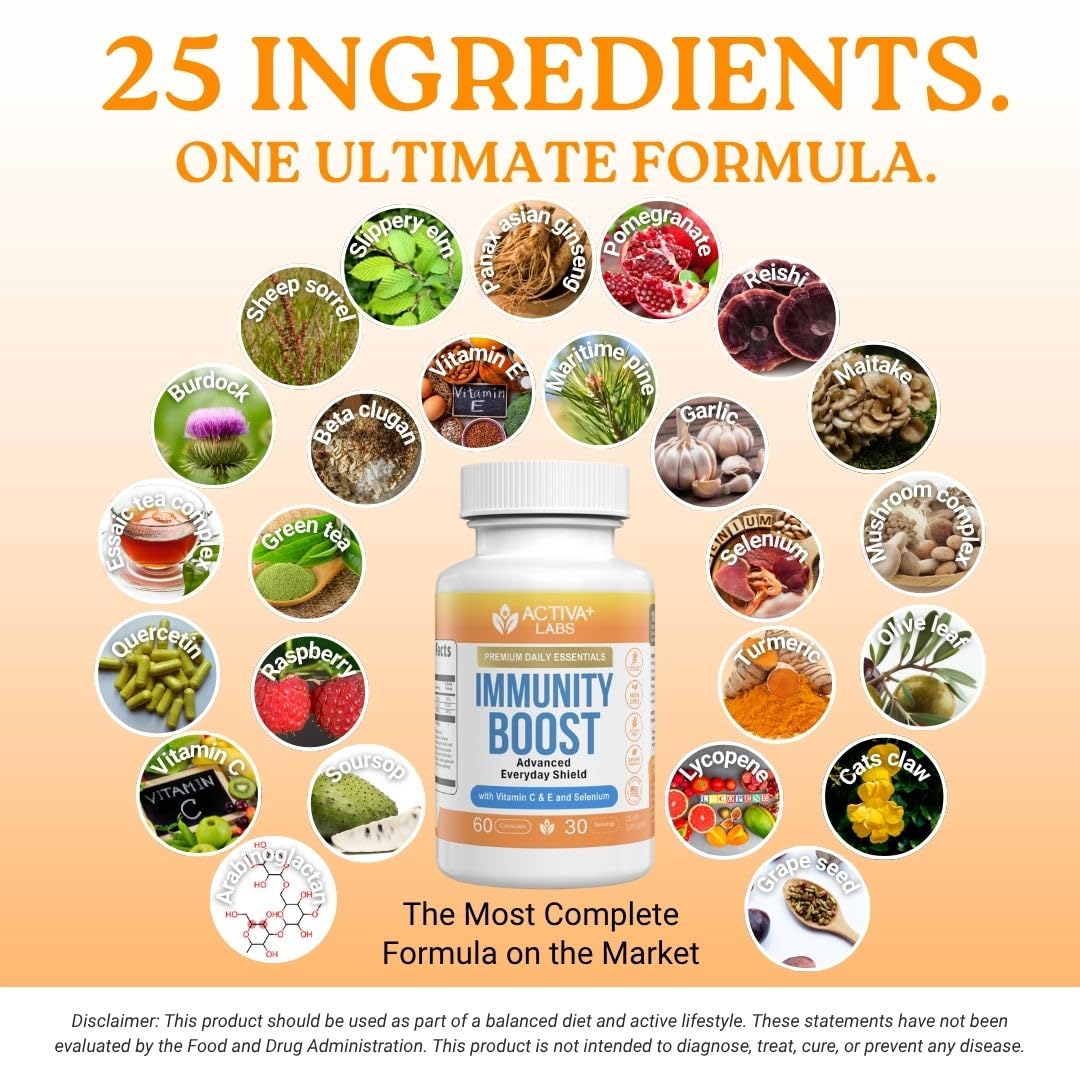 Activa Labs Immunity Boost Immune Support Supplement Capsules, 120 Count