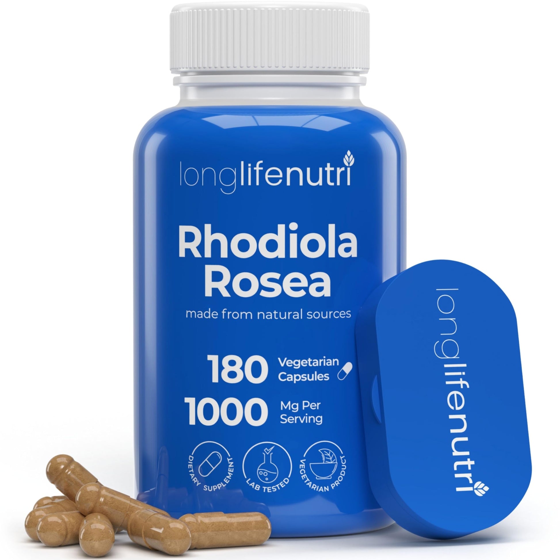 LongLifeNutri Rhodiola Rosea 1000mg Vegetarian Capsules, 180 Count