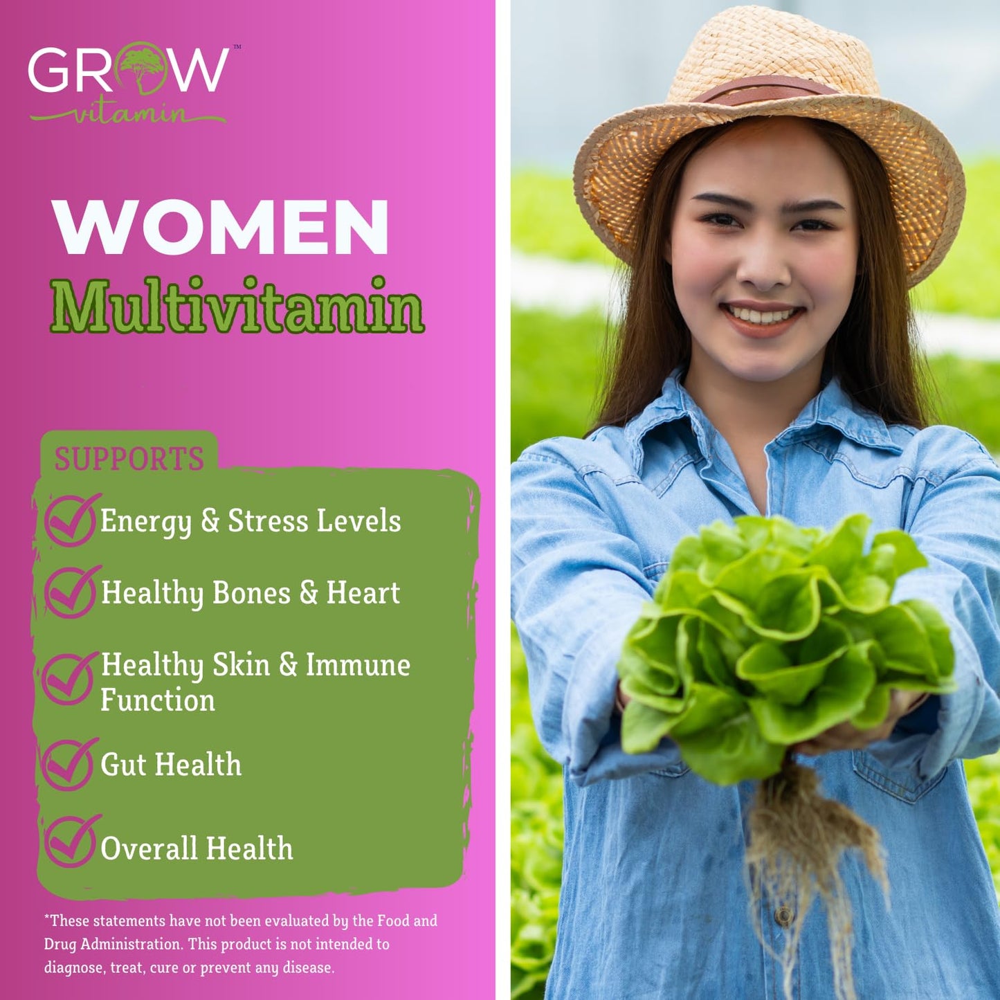 Grow Vitamin One Daily Multivitamin for Women Capsules, 60 Count
