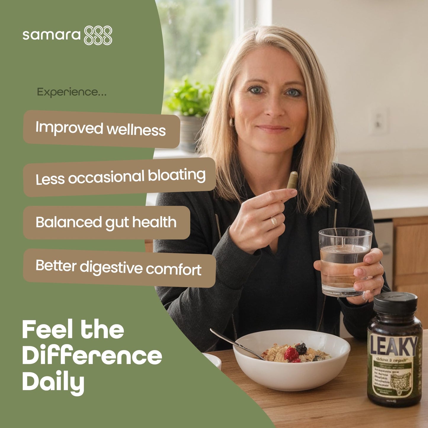 Samara 888 Leaky Gut Repair Supplement & Candida Support with Marshmallow Root, Wormwood and Pau D'Arco - Liver Cleanse Detox & Repair - Supports Gas Relief for Adults - 90 Capsules