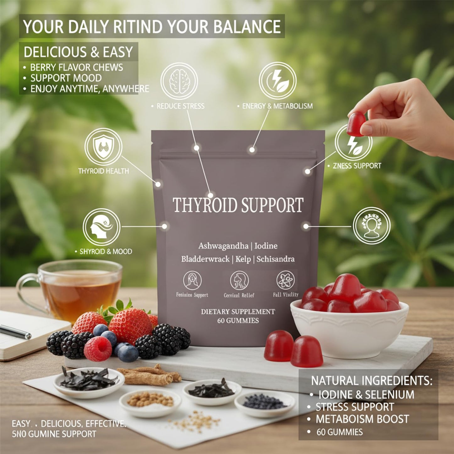 Eloix Thyroid Support Power Gummies 60 Count