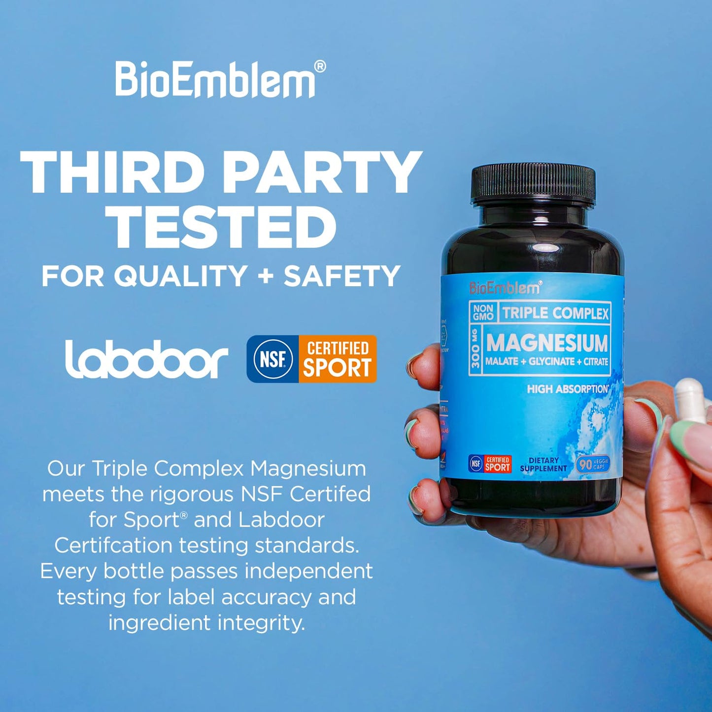 BioEmblem Magnesium Glycinate Complex Capsules, 90 Capsules