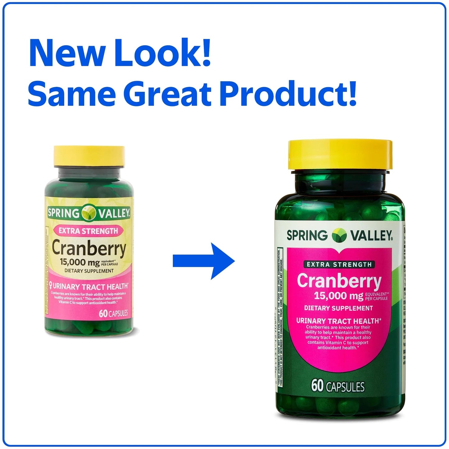 SUREFECT Spring Valley Extra Strength Cranberry Dietary Supplement Capsules, 60 Count