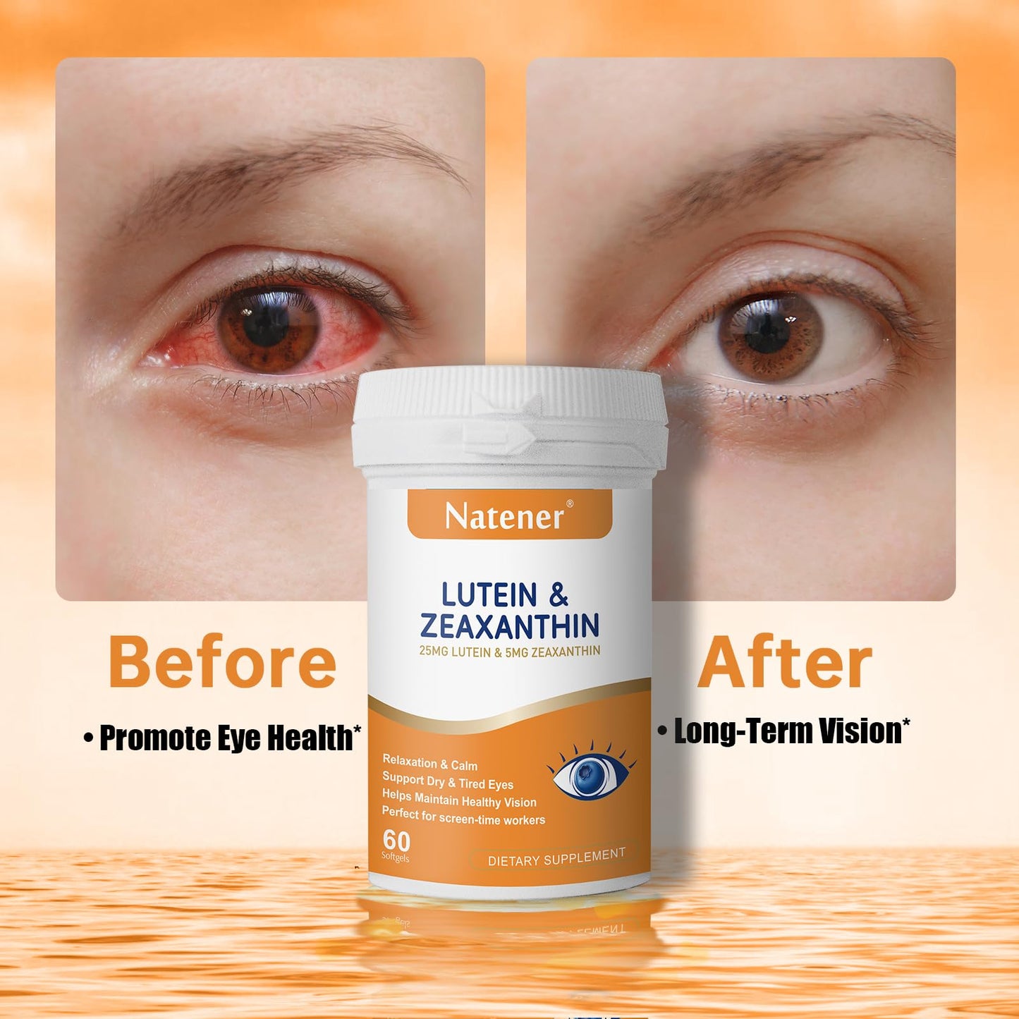 Natener 14 in 1 Eye Vitamins Softgels, 60 Softgels
