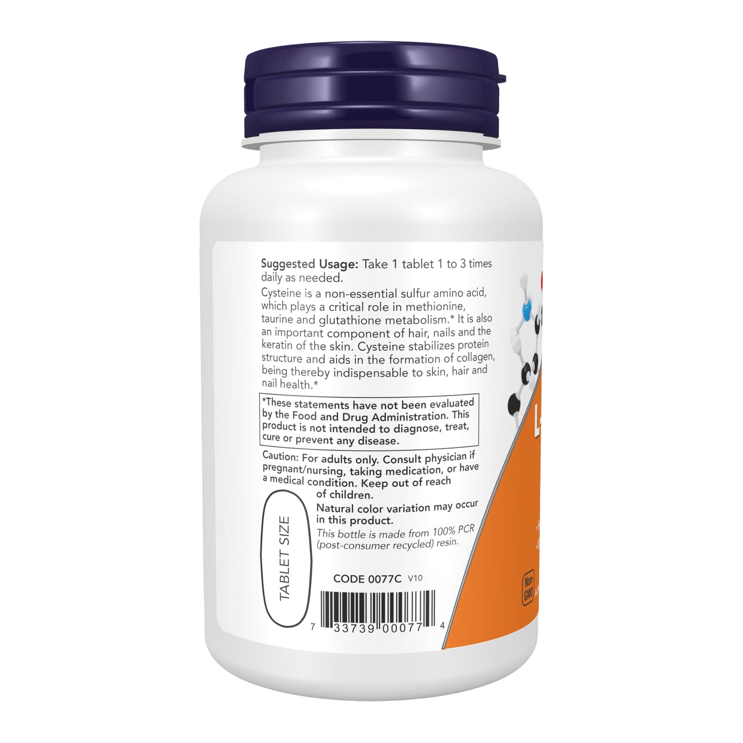 NOW Foods L-Cysteine 500 mg with Vitamins B-6 and C Structural Support Tablet, 100 Tablets