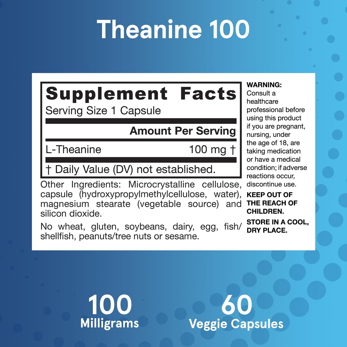 Jarrow Formulas Theanine 100 mg Capsules 720 Count