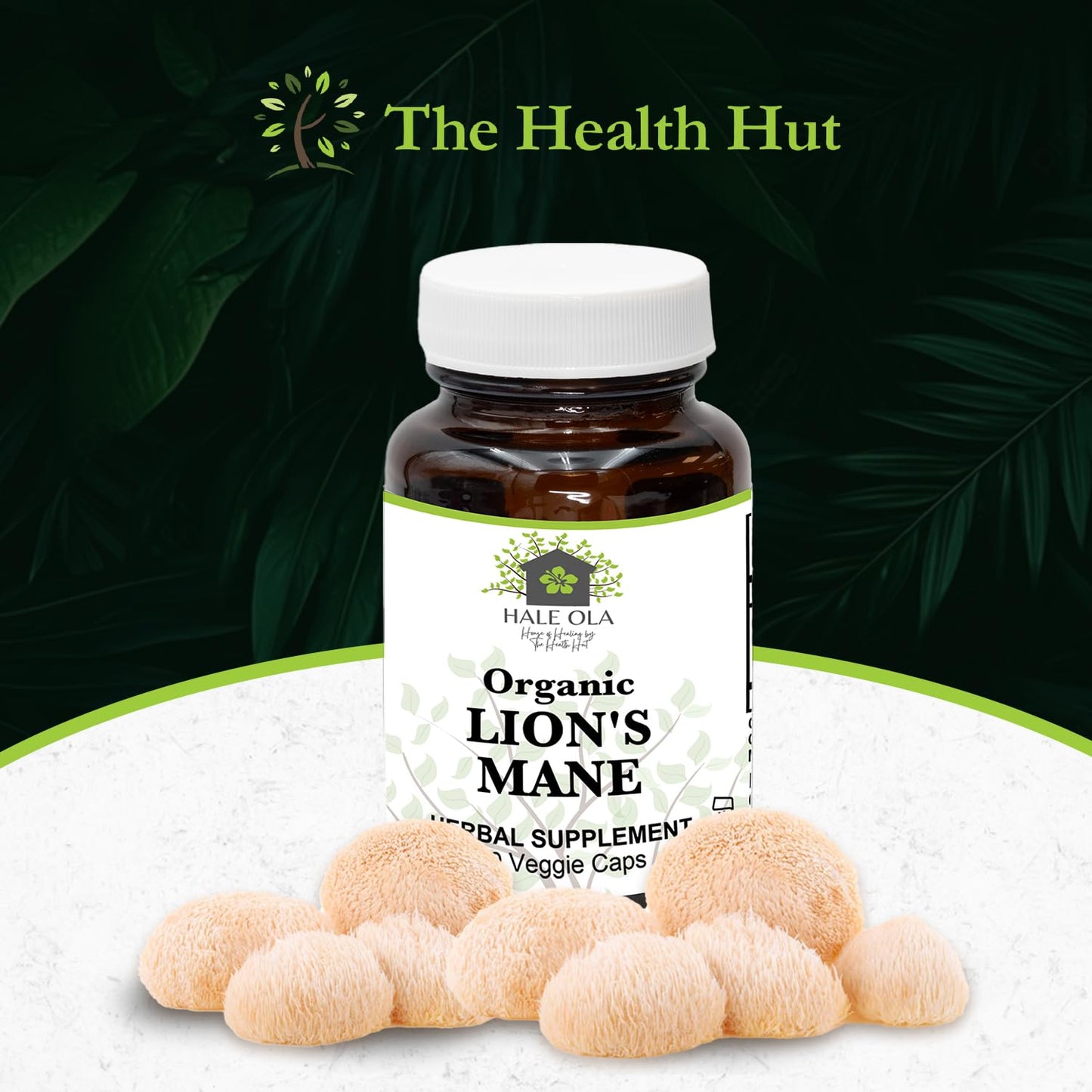 Hale Ola Lions Mane Mushroom Supplement Capsules 60 Count
