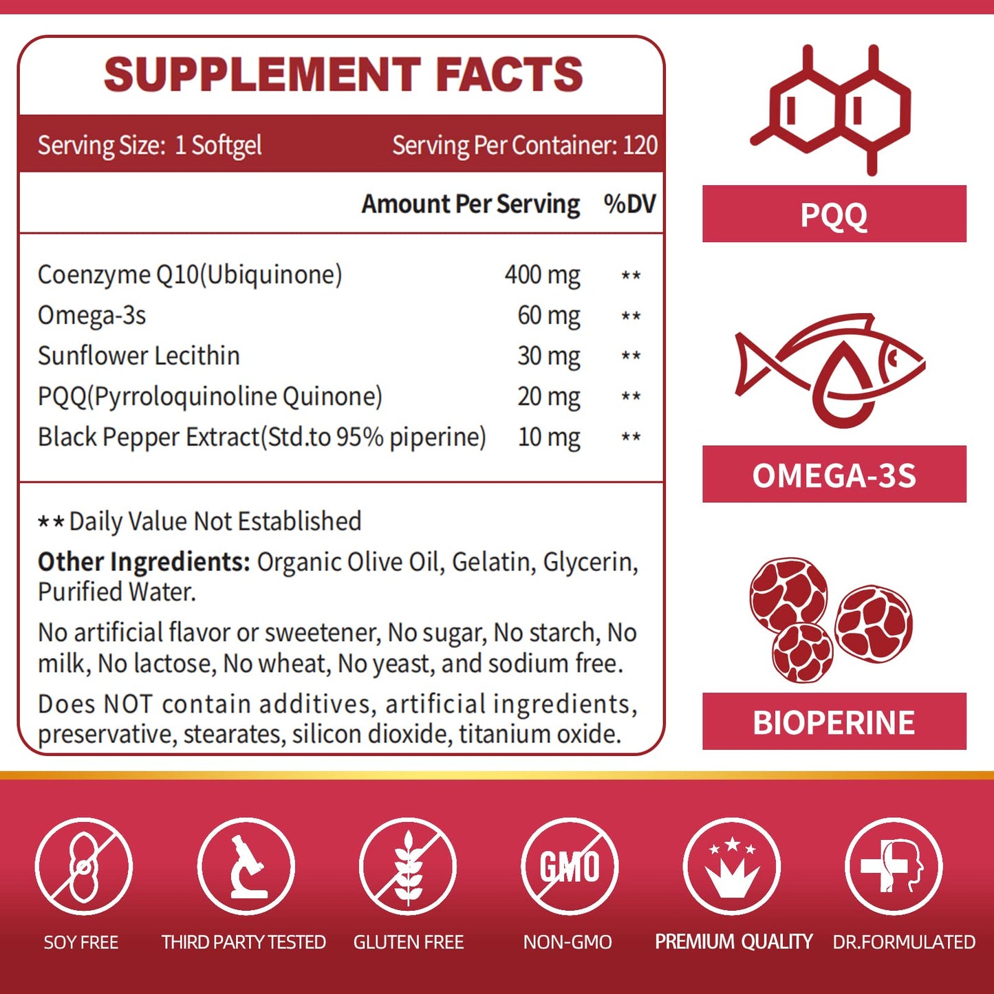 ZEBORA CoQ10-400mg Softgels 120 Count