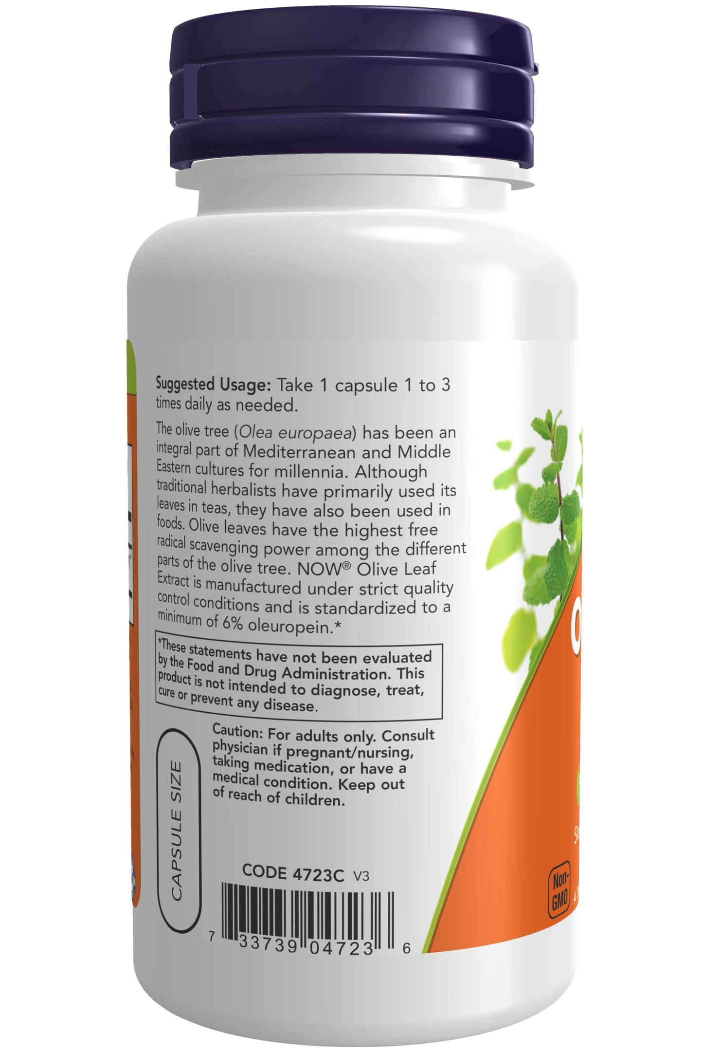 NOW Foods Olive Leaf Extract 500 mg Capsules 60 Count
