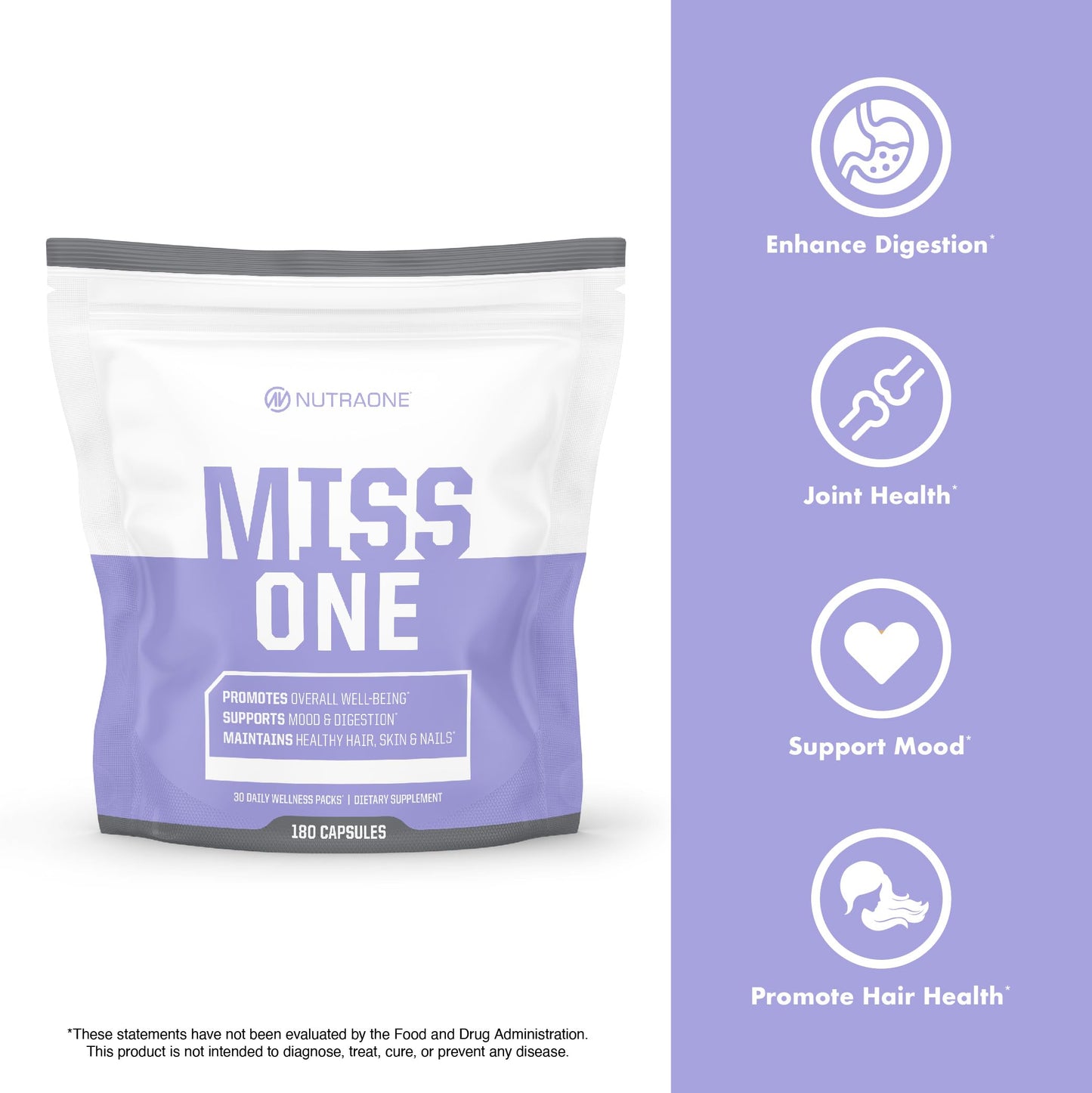 NutraOne MissOne Daily Vitamin Packs for Women Capsules, 30 Count