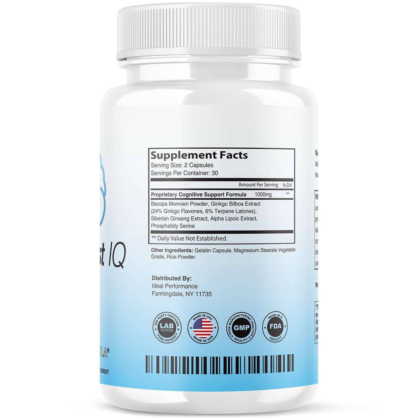 IDEAL PERFORMANCE Neuro Boost IQ Supplement Brain Pills Mind Ben Carson Neurobooster Neuroboostiq Capsules 60