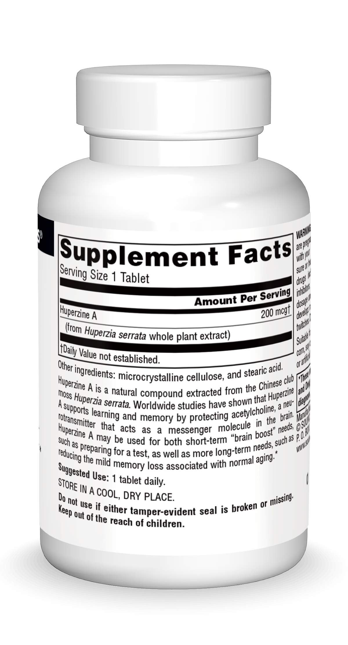 Source Naturals Huperzine A 200 mcg for Learning & Memory, 60 Tablets