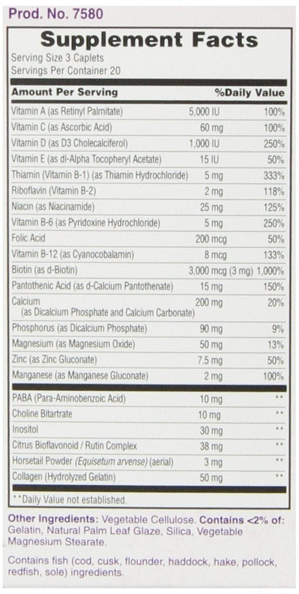 Nature's Bounty Hair, Skin & Nails Caplets, 60 Count