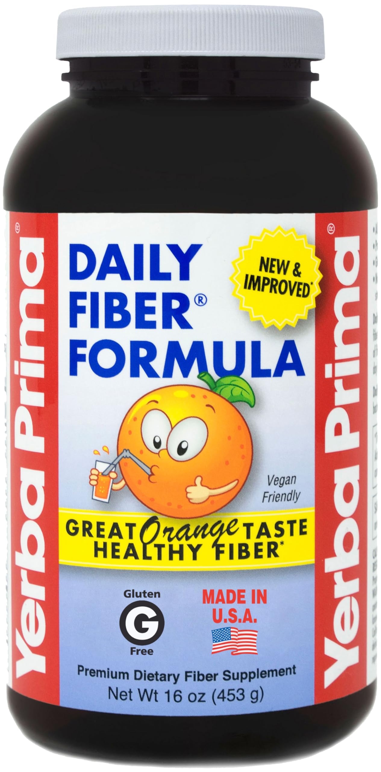 Yerba Prima Orange Daily Fiber Formula Powder 16 oz