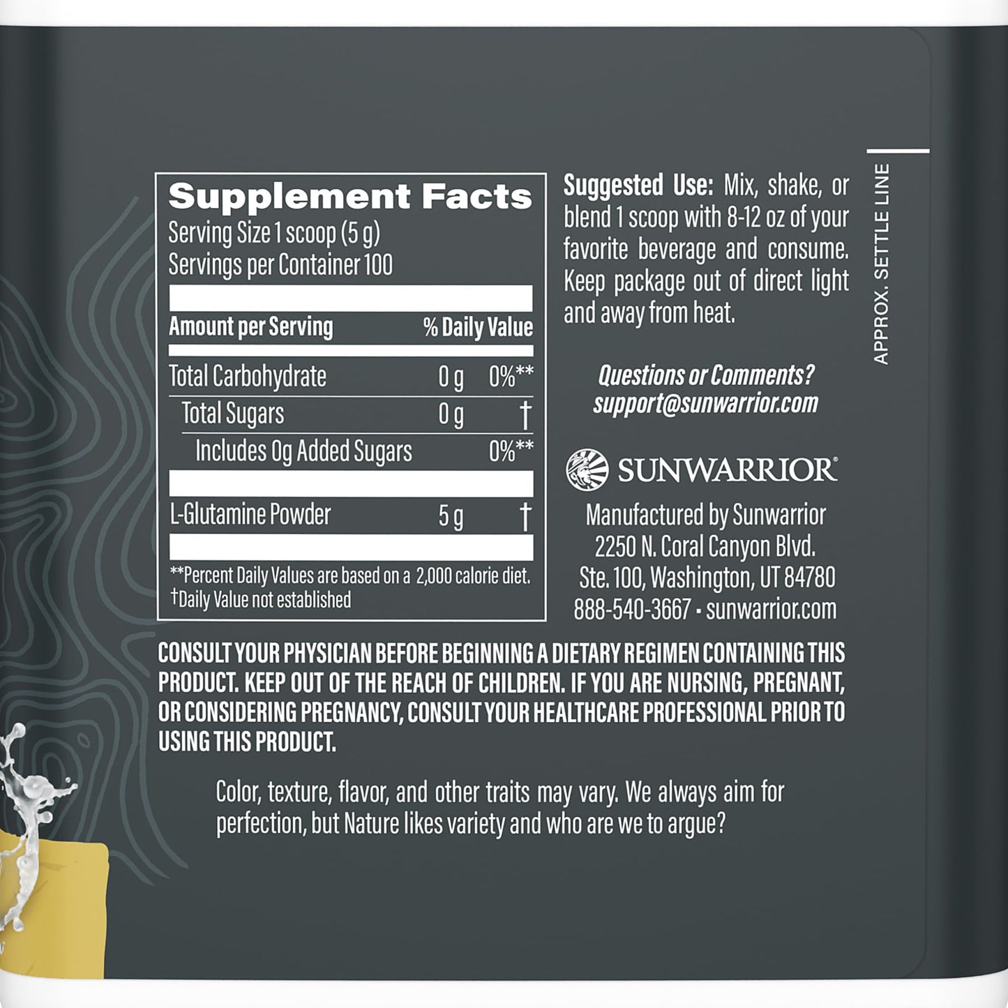 Sunwarrior L-Glutamine Powder 17.6 oz